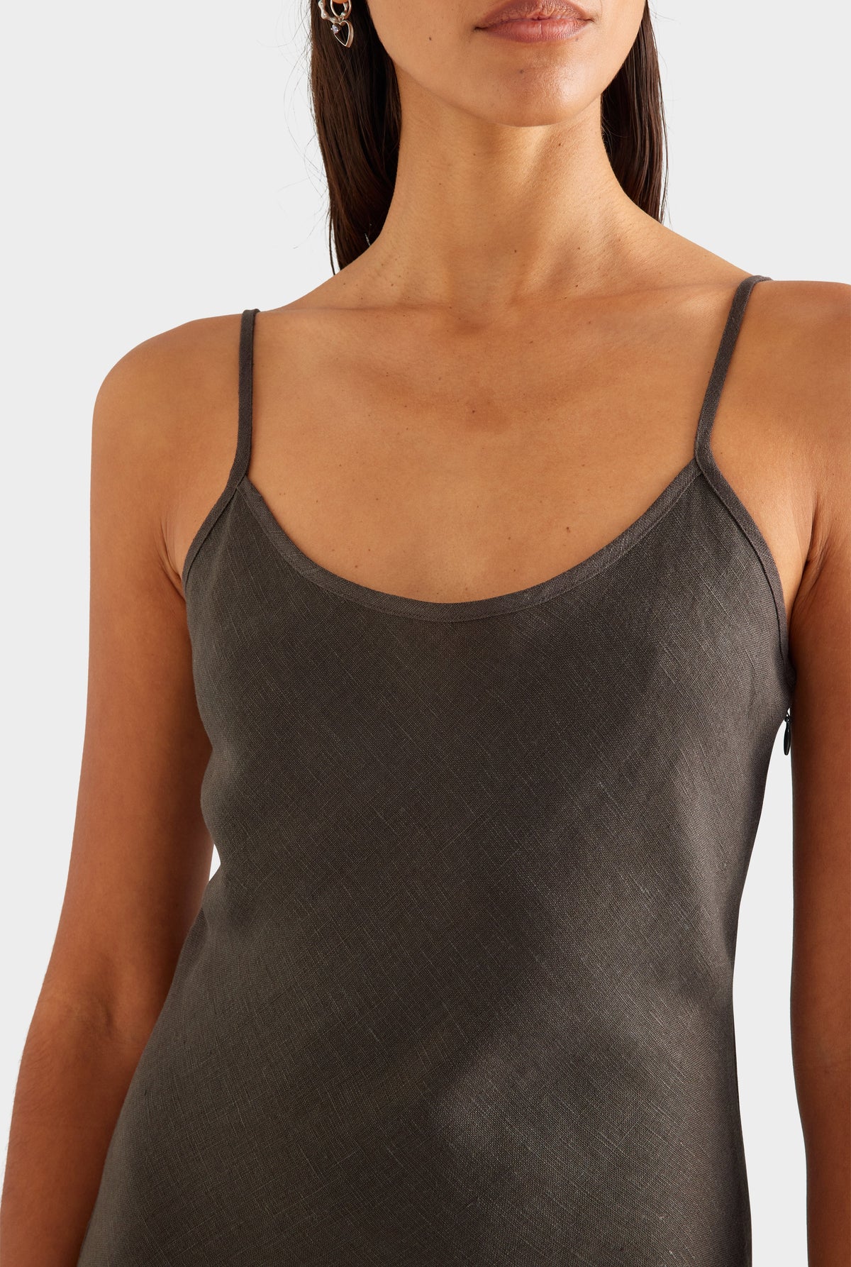 Linen Slip Dress - Cacao [[AU_MEDIA:gid://shopify/MediaImage/27756881739863]]