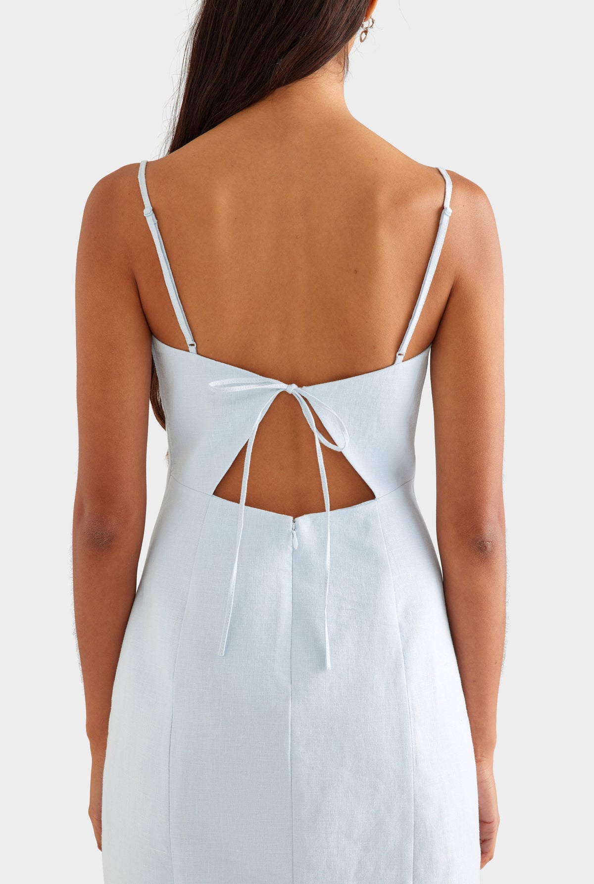 Linen Panelled Mini Dress - Ice Blue [[AU_MEDIA:gid://shopify/MediaImage/27756888129623]]