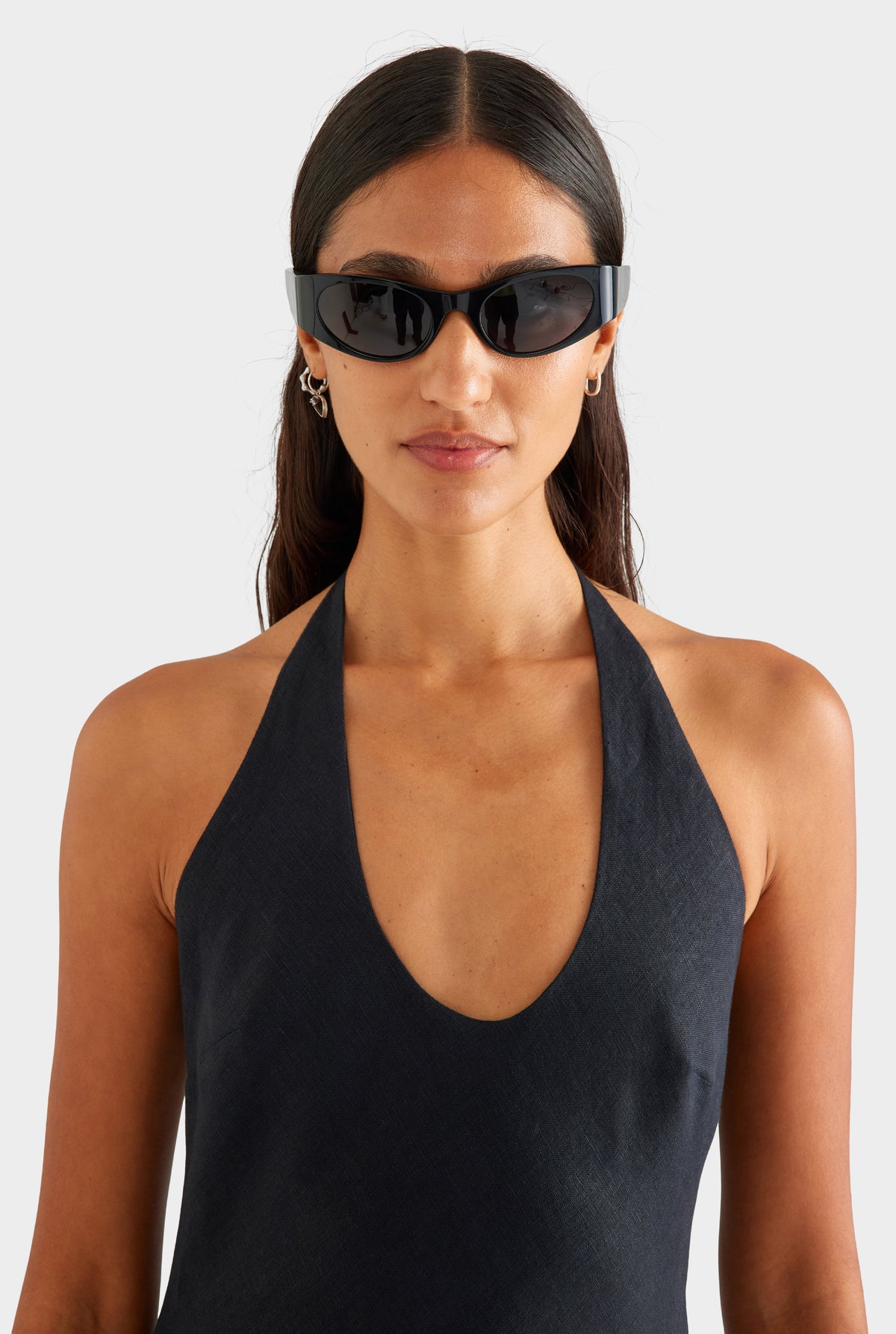 Bias Halter Linen Maxi Dress - Black [[AU_MEDIA:gid://shopify/MediaImage/27756890980439]]