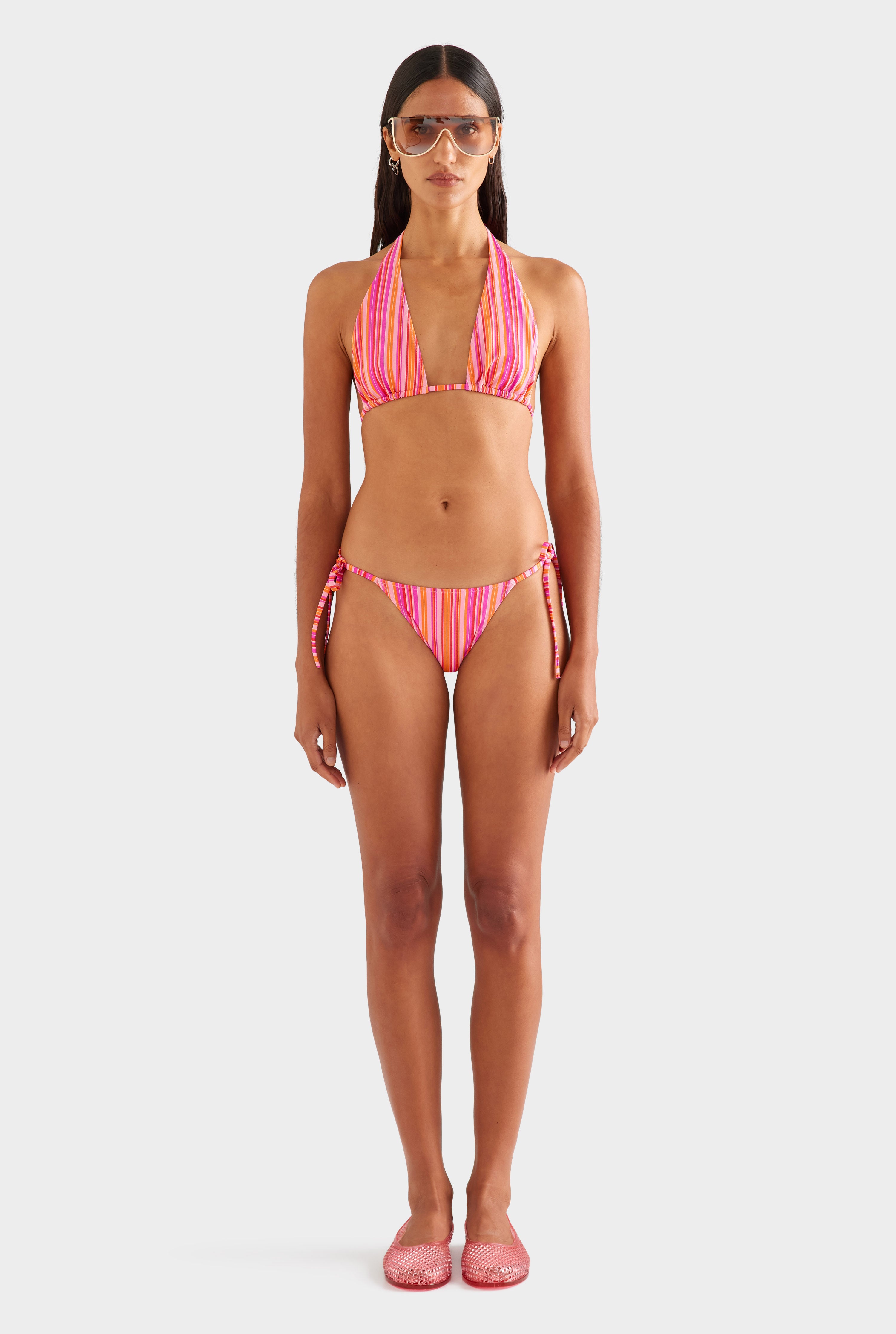Stripe Tie Side Bikini Brief - Pink/Orange Stripe [[AU_MEDIA:gid://shopify/MediaImage/27957119483991]]