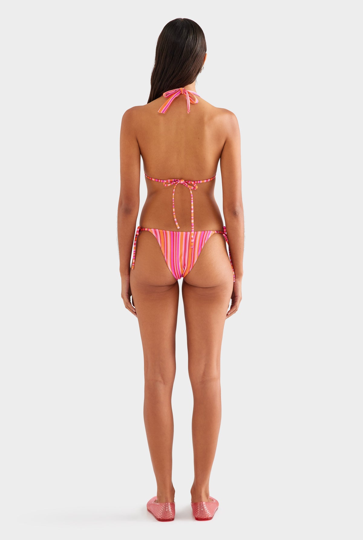 Stripe Tie Side Bikini Brief - Pink/Orange Stripe [[AU_MEDIA:gid://shopify/MediaImage/27957117747287]]