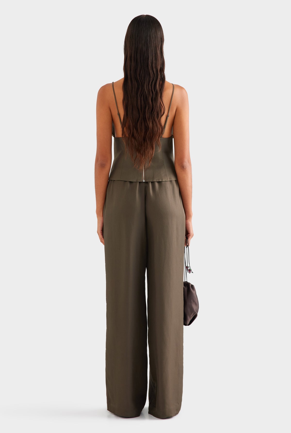 Silk Cowl Bustier - Dark Olive [[AU_MEDIA:gid://shopify/MediaImage/27957210677335]]