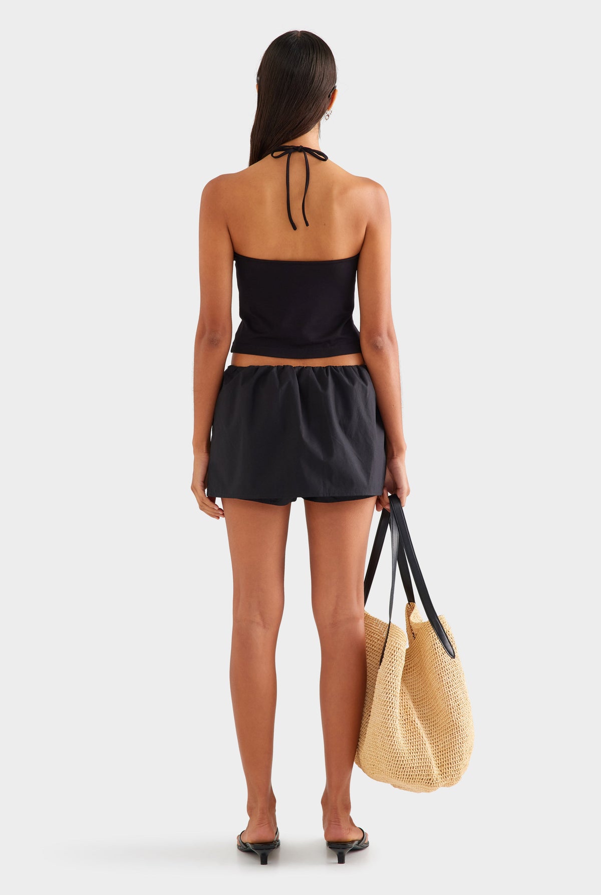 Cotton Elasticated Skort - Black [[AU_MEDIA:gid://shopify/MediaImage/27957157101655]]