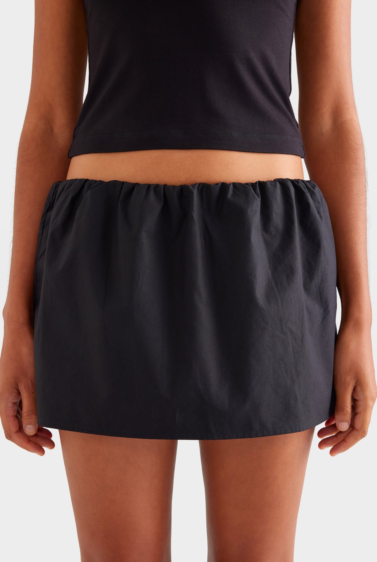 Cotton Elasticated Skort - Black [[AU_MEDIA:gid://shopify/MediaImage/27957160247383]]