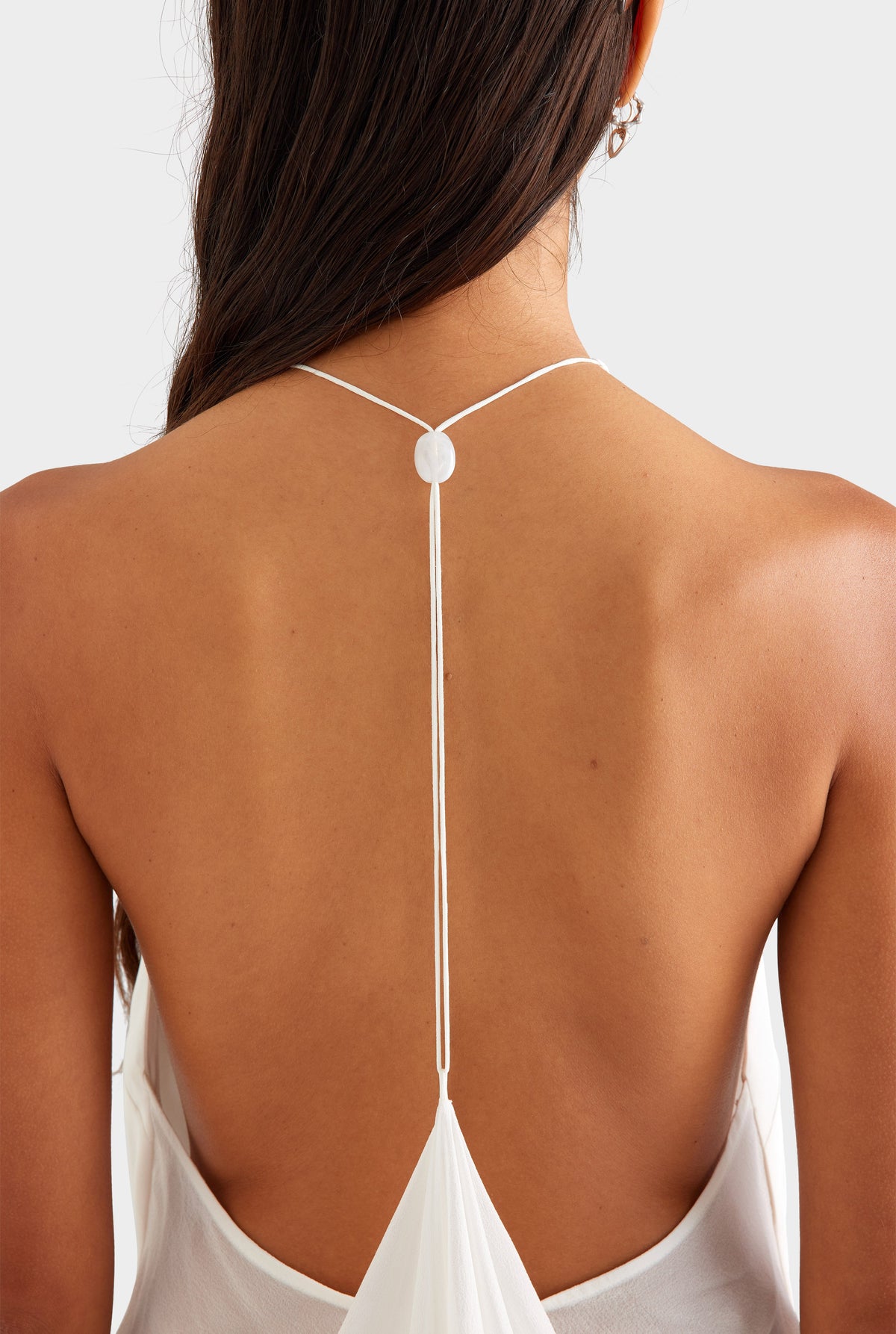 Silk High Neck Draped Top - Cream [[AU_MEDIA:gid://shopify/MediaImage/27956765524055]]