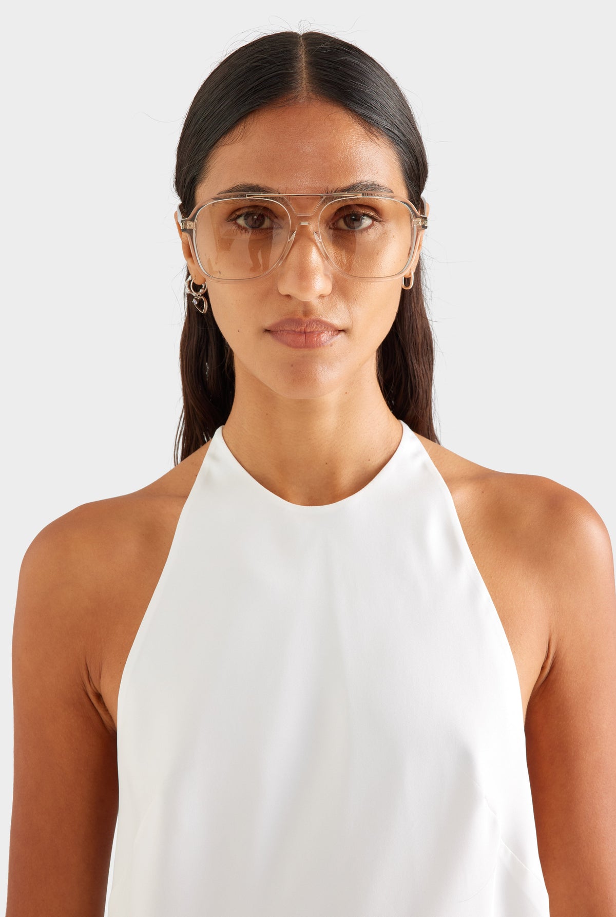Silk High Neck Draped Top - Cream [[AU_MEDIA:gid://shopify/MediaImage/27956772569175]]