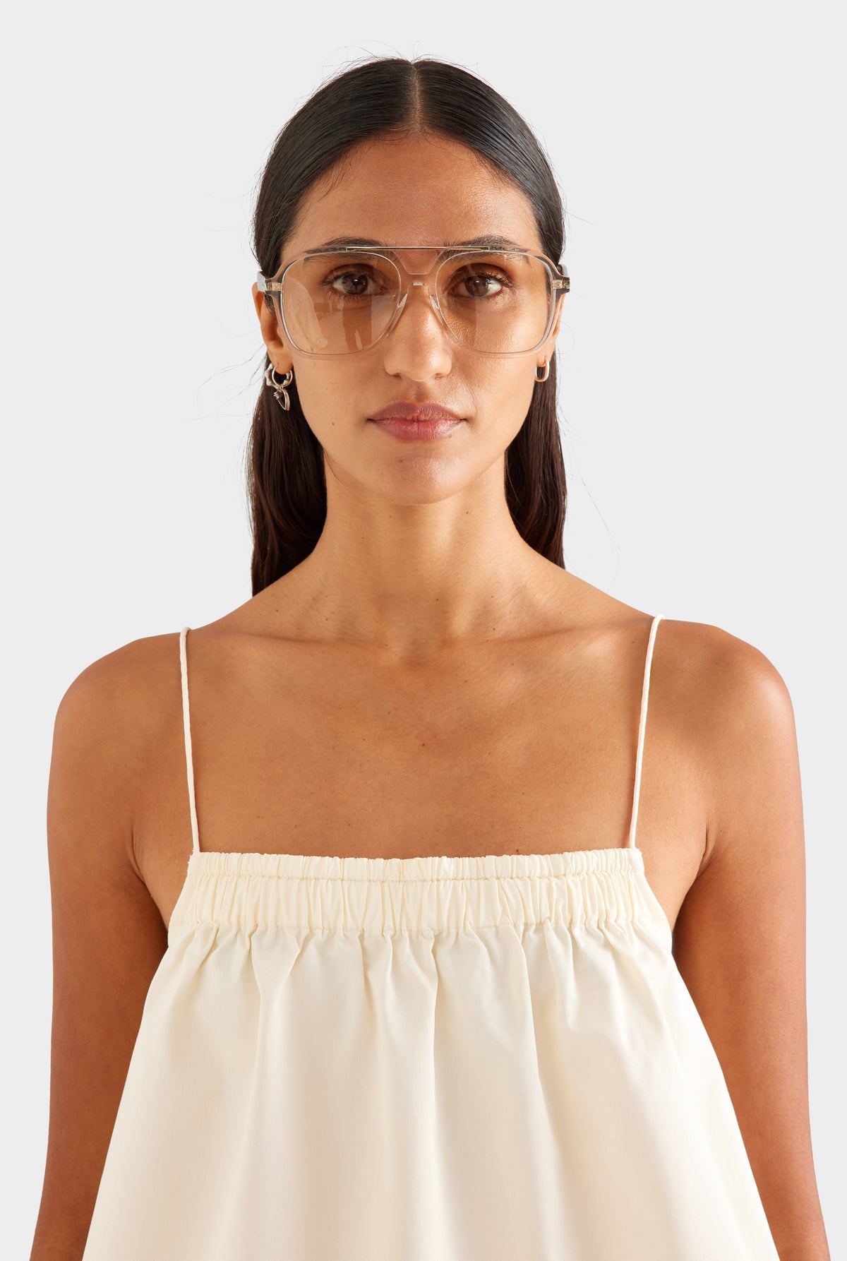 Double Elastic Cotton Twill Cami - Buttercream [[AU_MEDIA:gid://shopify/MediaImage/27957128527959]]