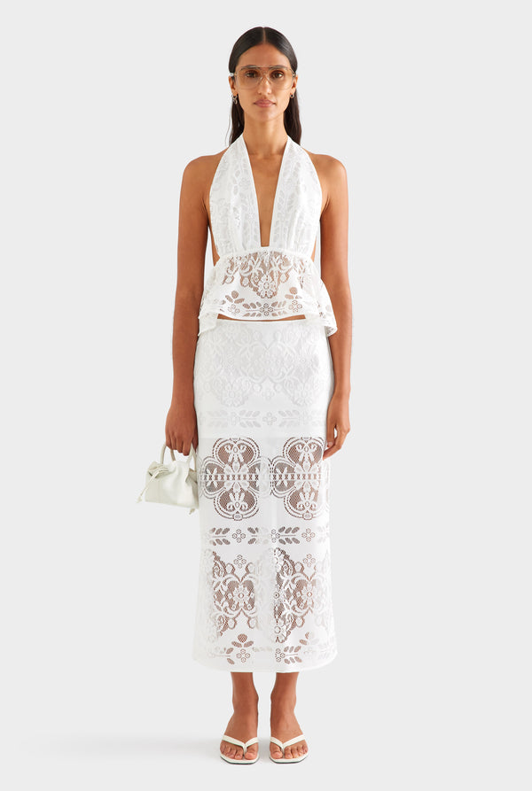 Lace Midi Skirt - Off White [[AU_MEDIA:gid://shopify/MediaImage/27957194096727]]