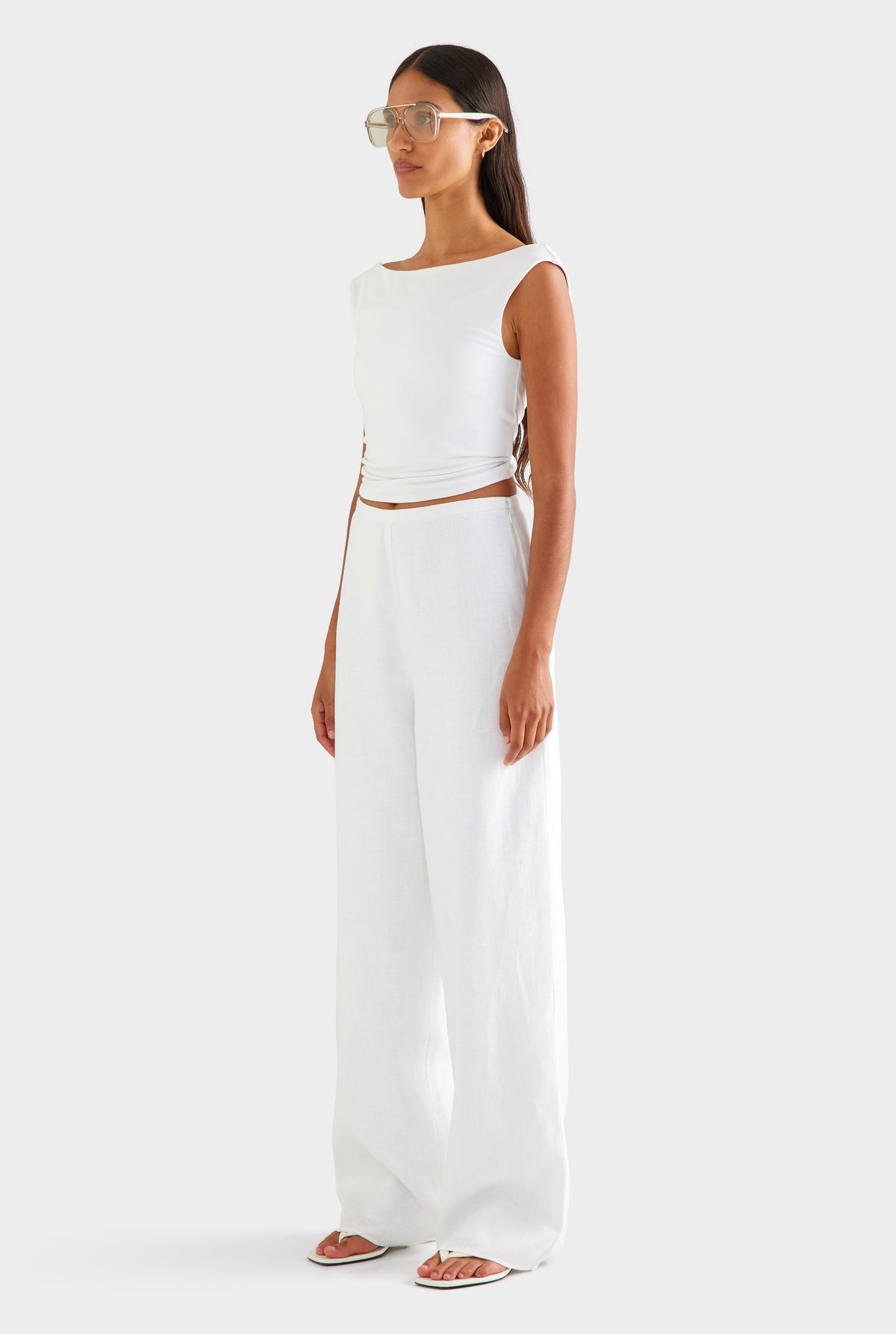 Linen Relaxed Pant - White [[AU_MEDIA:gid://shopify/MediaImage/27957016920151]]