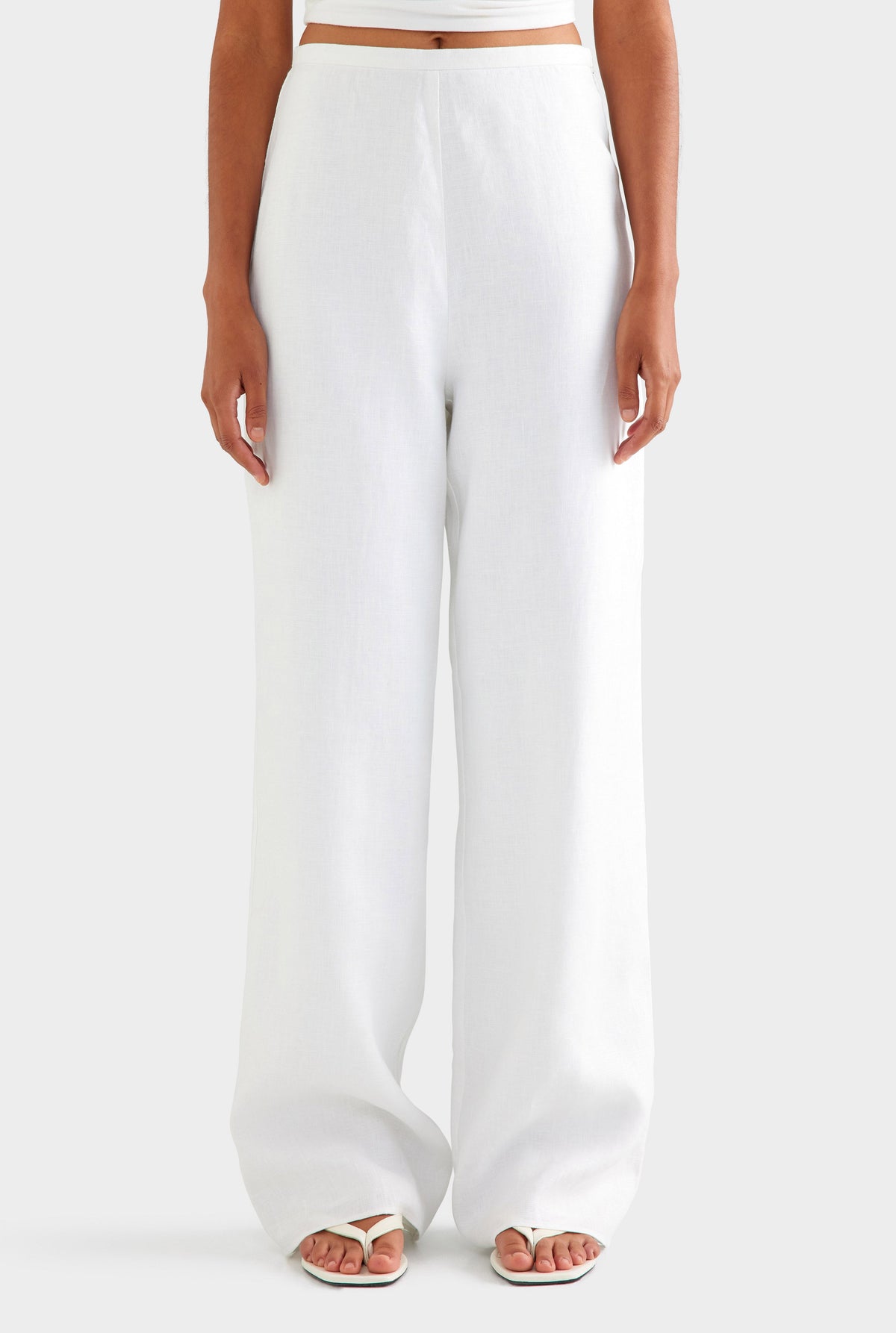 Linen Relaxed Pant - White [[AU_MEDIA:gid://shopify/MediaImage/27957025275991]]
