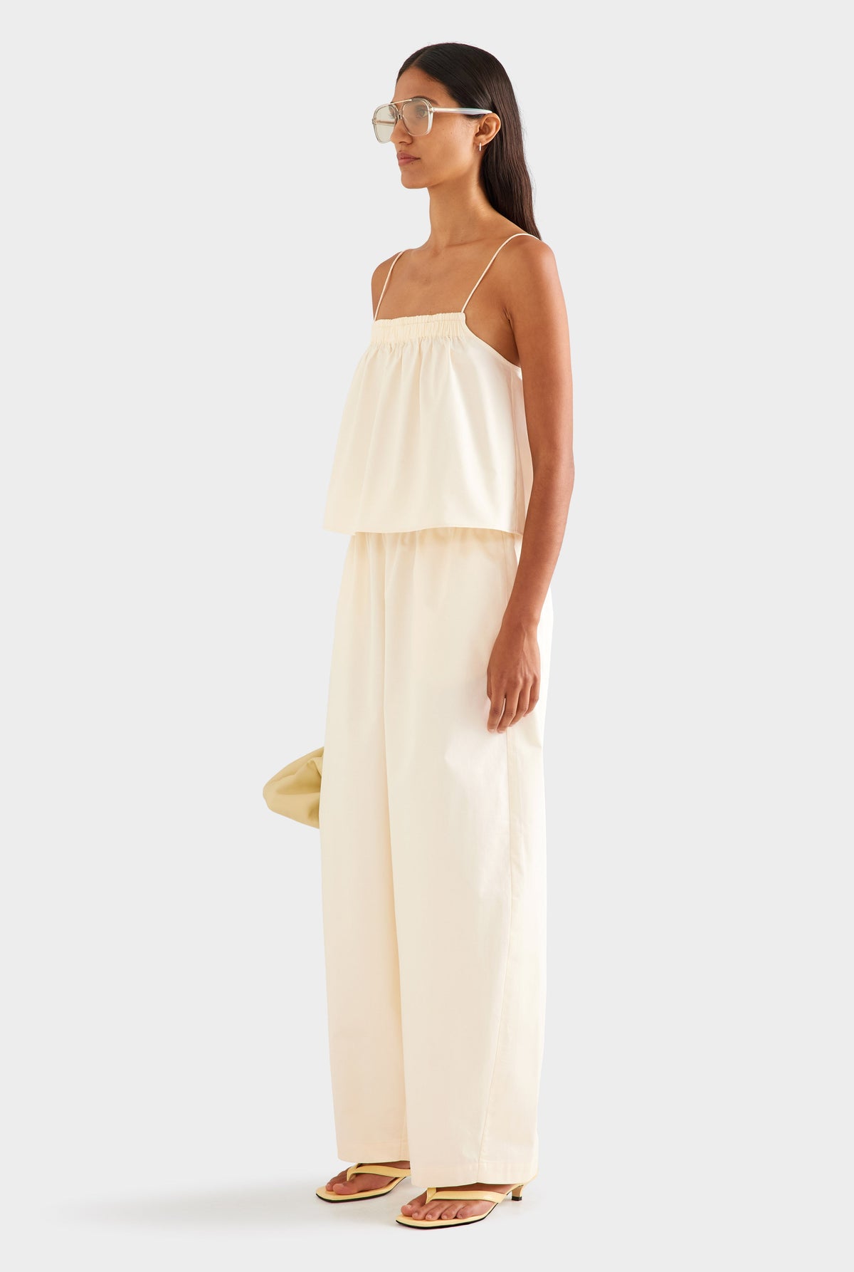 Double Elastic Cotton Twill Pant - Buttercream [[AU_MEDIA:gid://shopify/MediaImage/27957027110999]]