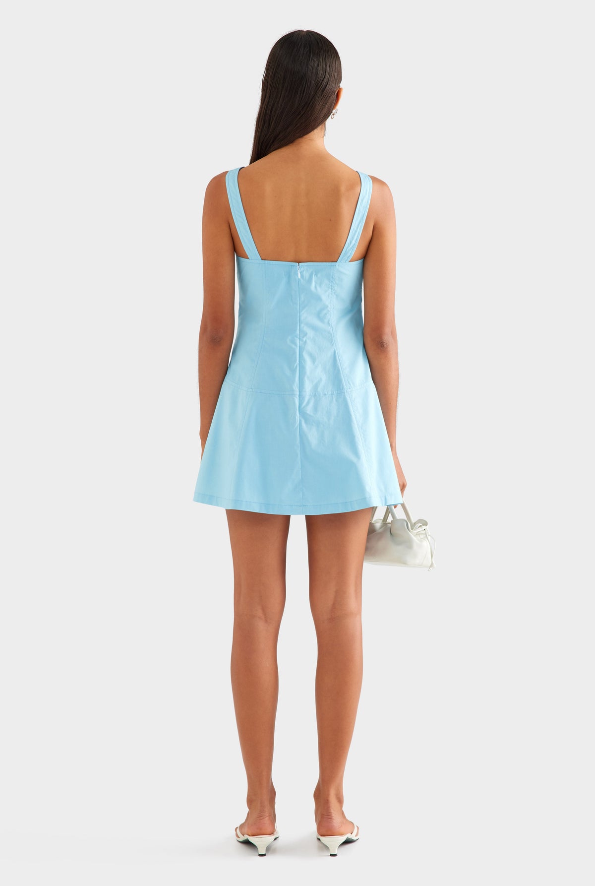 Fitted Cotton Mini Dress - Sky Blue [[AU_MEDIA:gid://shopify/MediaImage/27957049163863]]