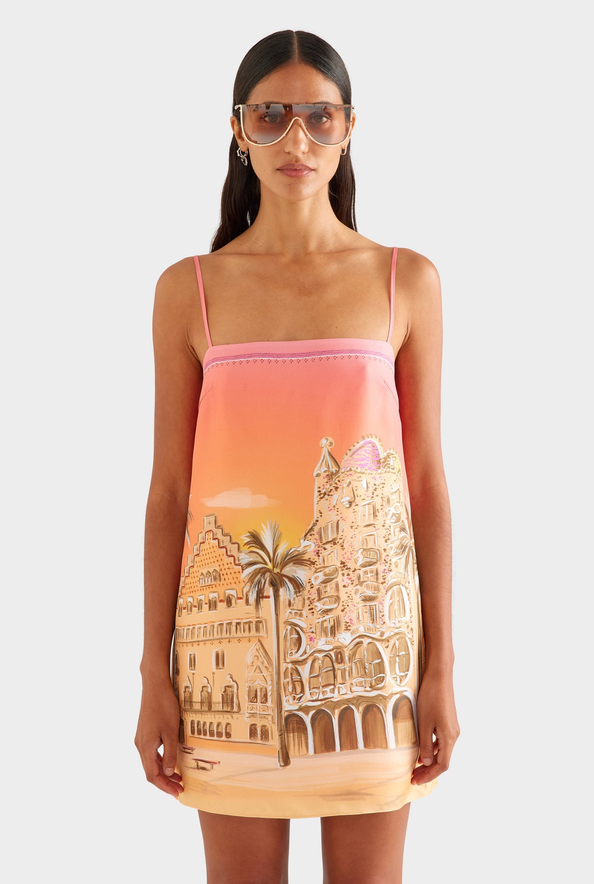 Silk Twill Mini Dress - Casa Batlló [[AU_MEDIA:gid://shopify/MediaImage/27957097758807]]