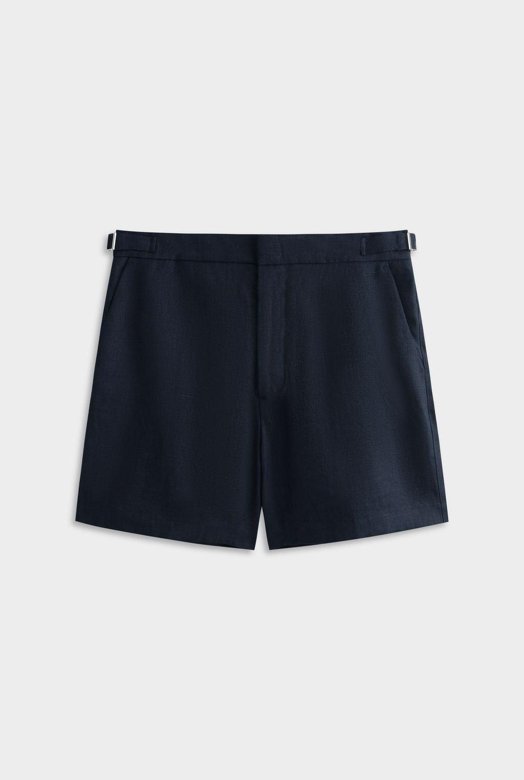 Tailored Linen Side Tab Short - Navy