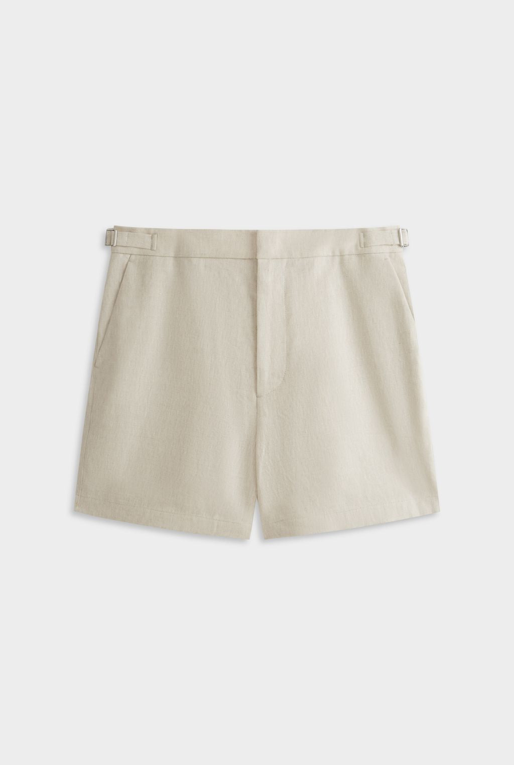 Tailored Linen Side Tab Short - Sand