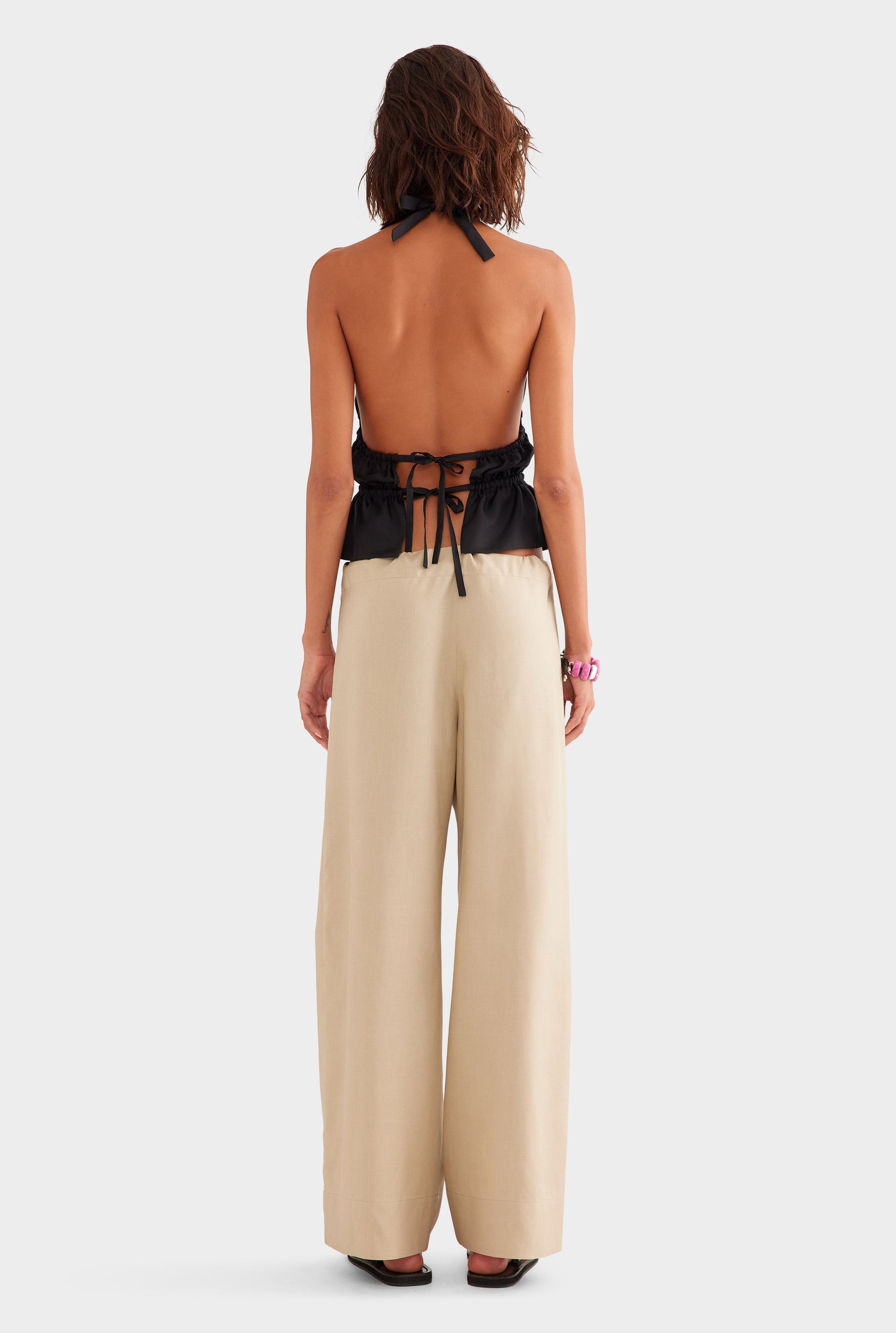 Relaxed Fuji Silk Drawstring Pant - Taupe