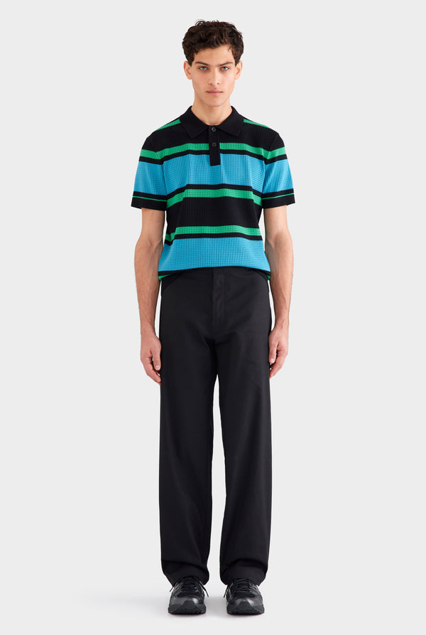 Straight Leg Cotton Canvas Pant - Black