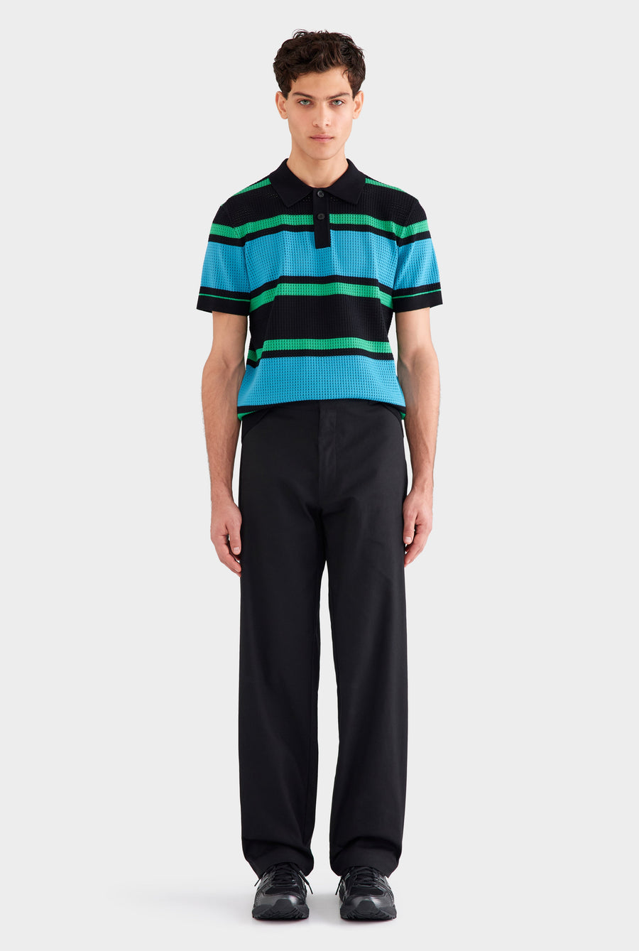 Straight Leg Cotton Canvas Pant - Black