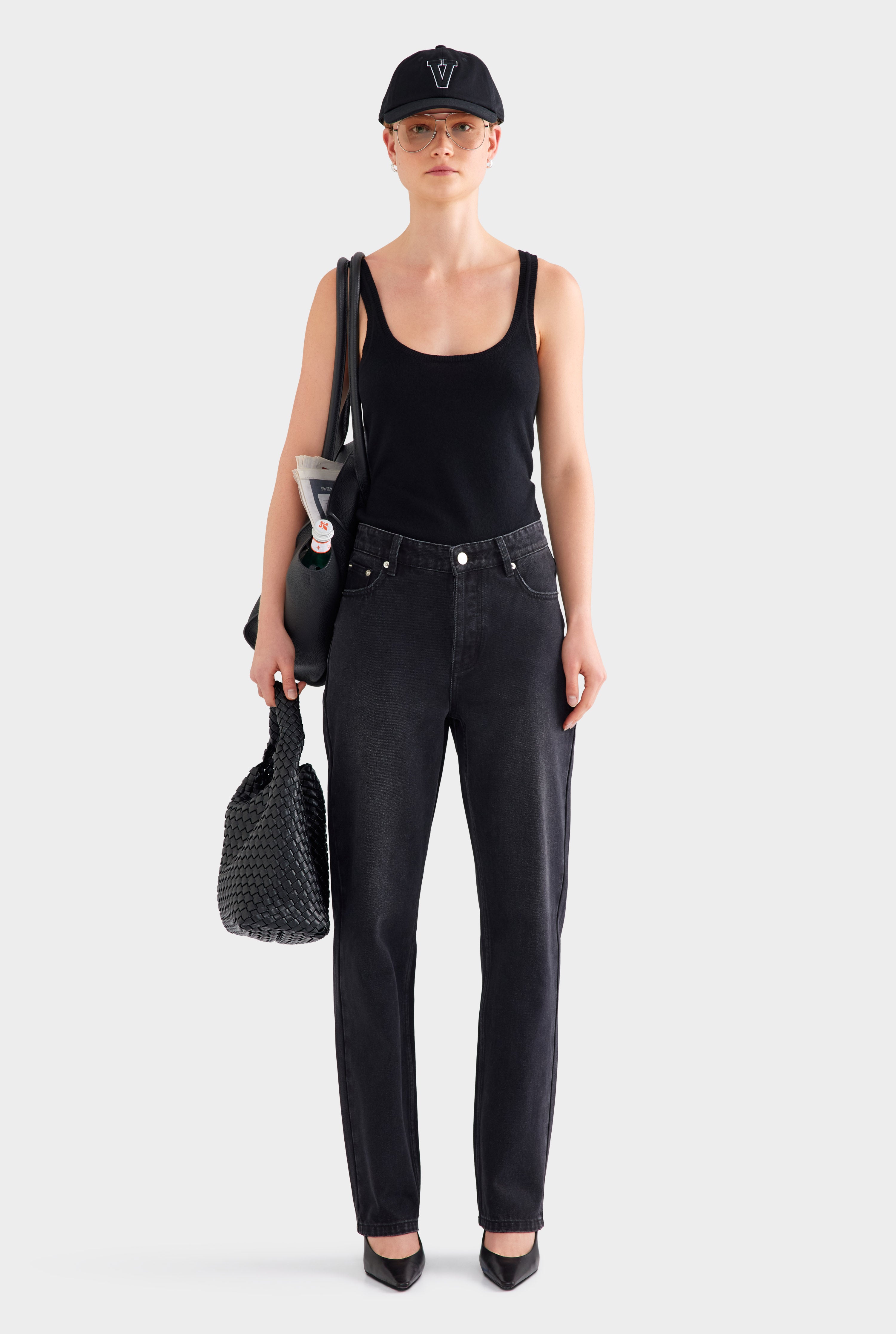 Straight Leg Jean - Washed Black