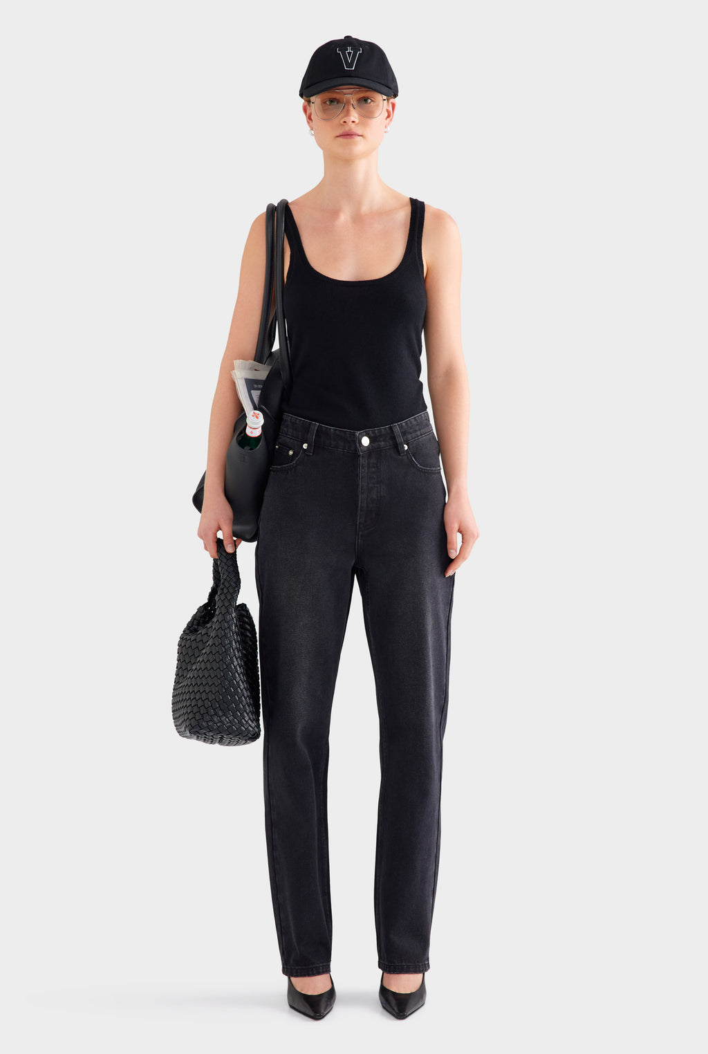 Straight Leg Jean - Washed Black