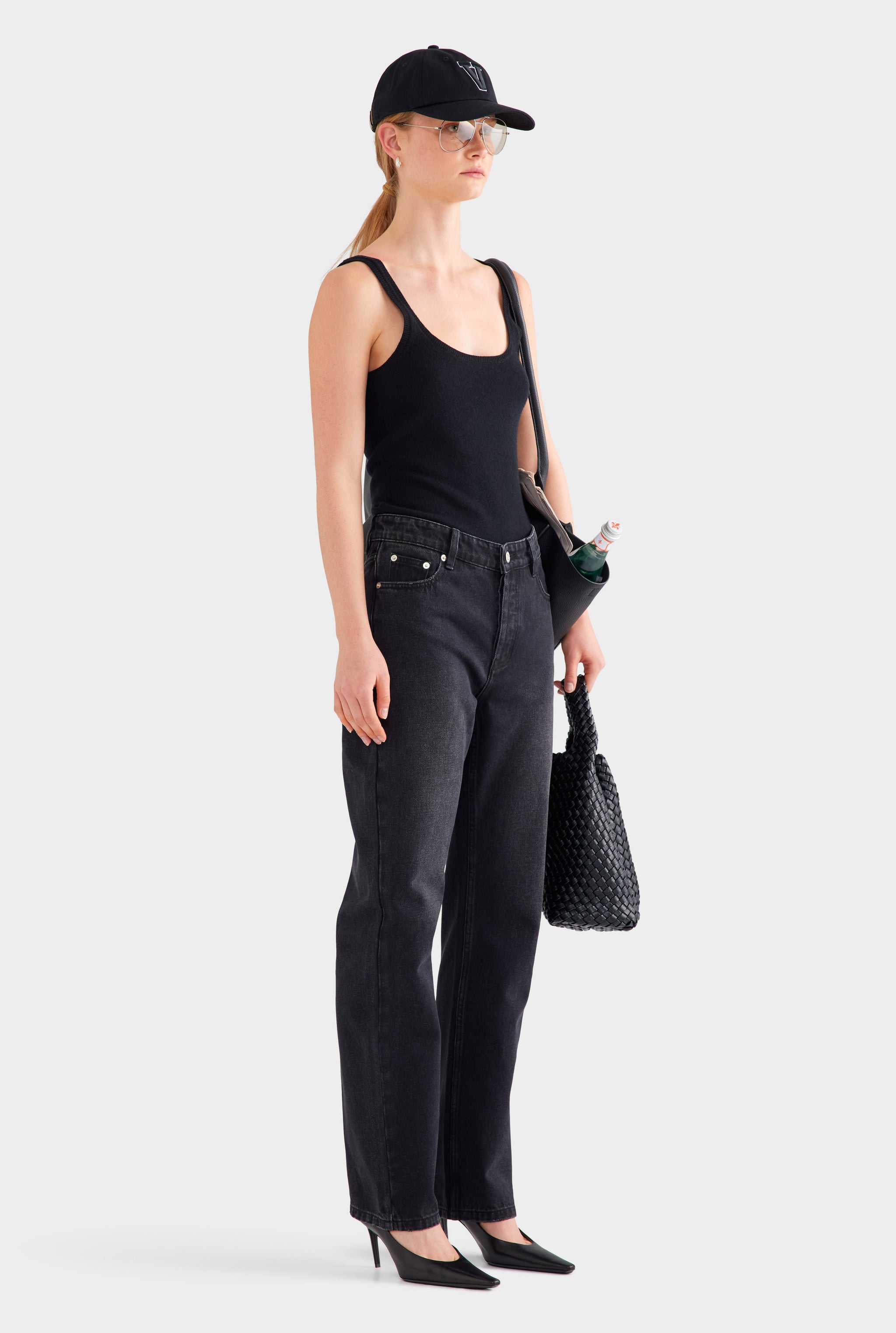 Straight Leg Jean - Washed Black