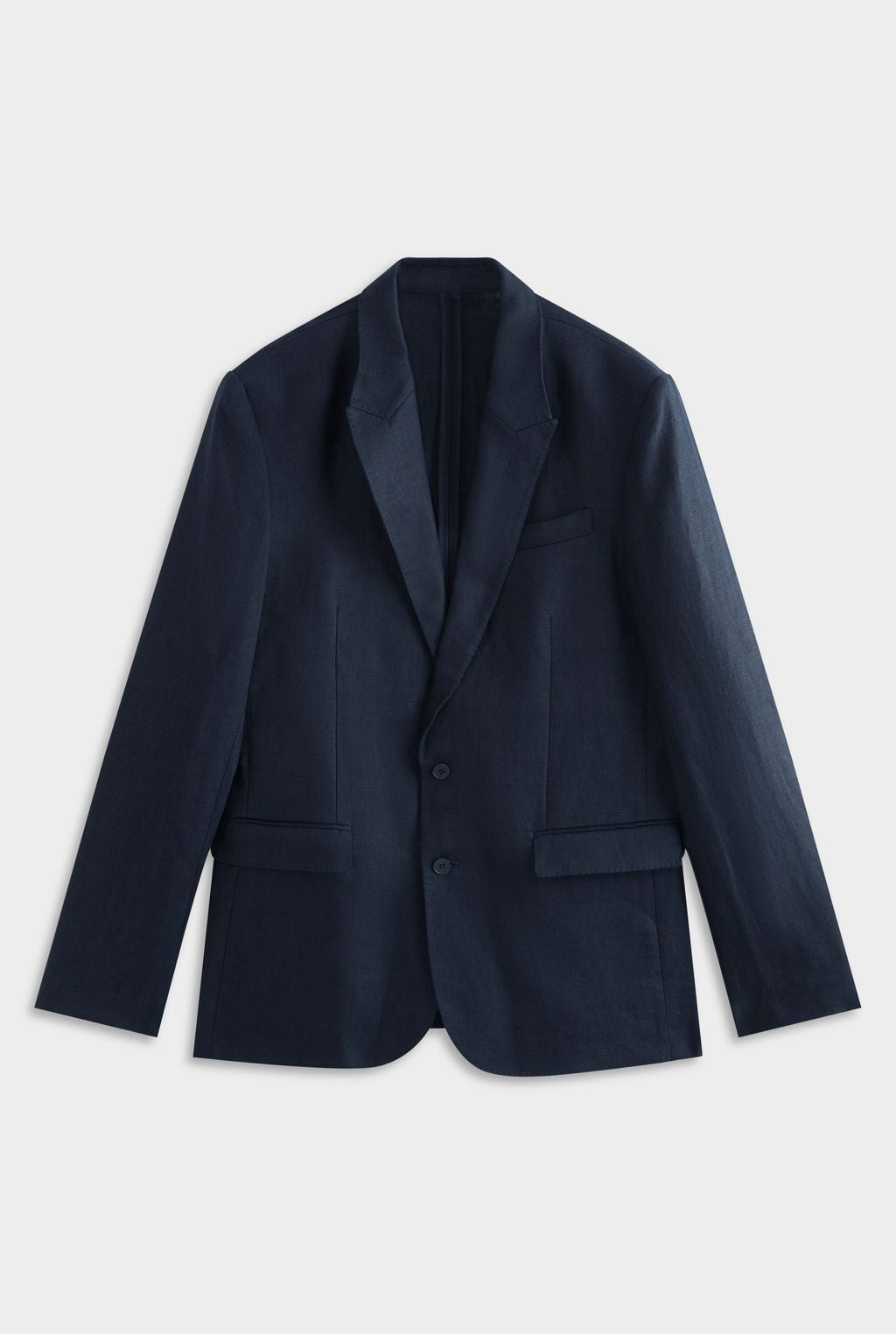 Tailored Linen Suit Jacket - Navy