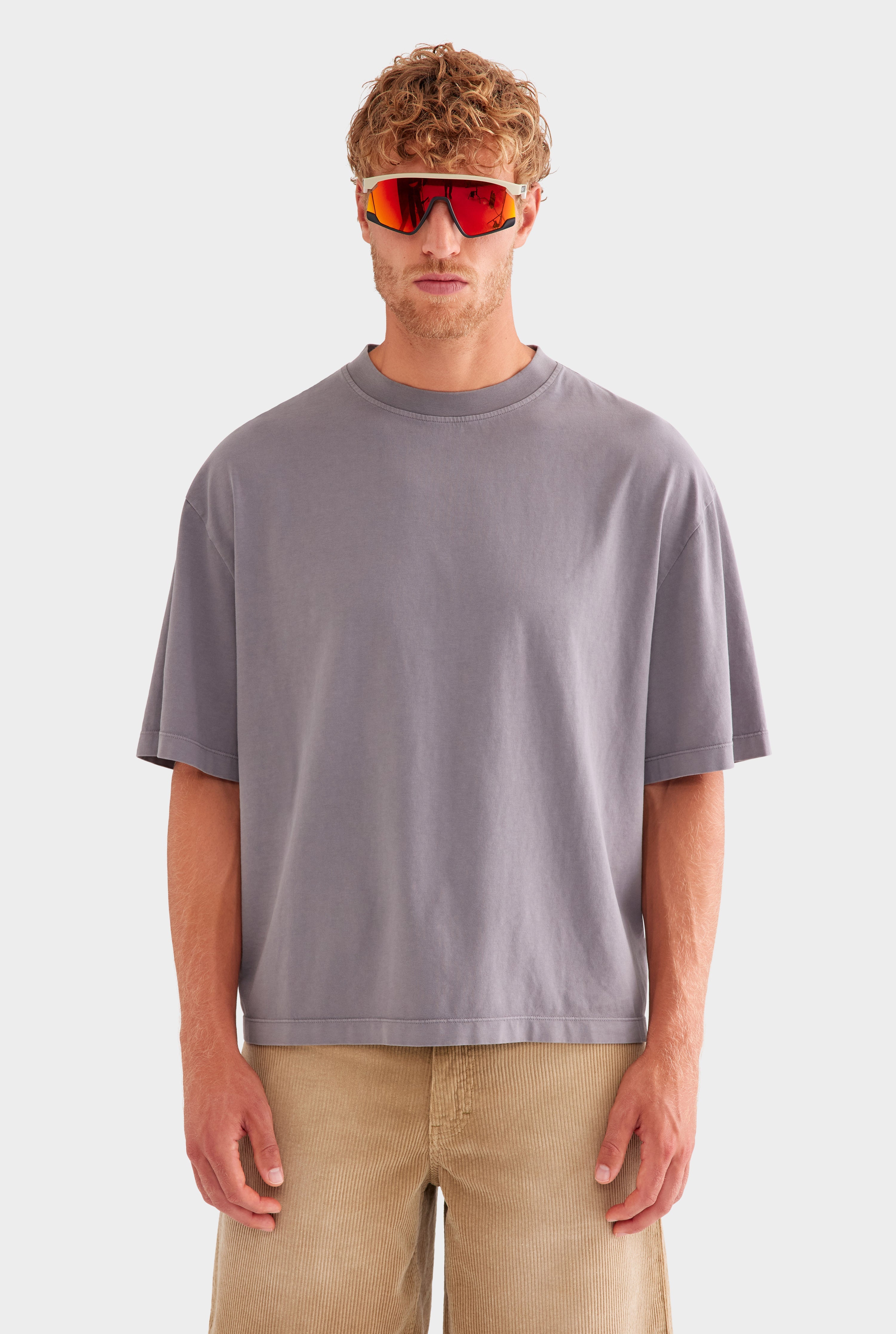 Supersized Cotton T-Shirt - Pigment Dyed Dark Grey