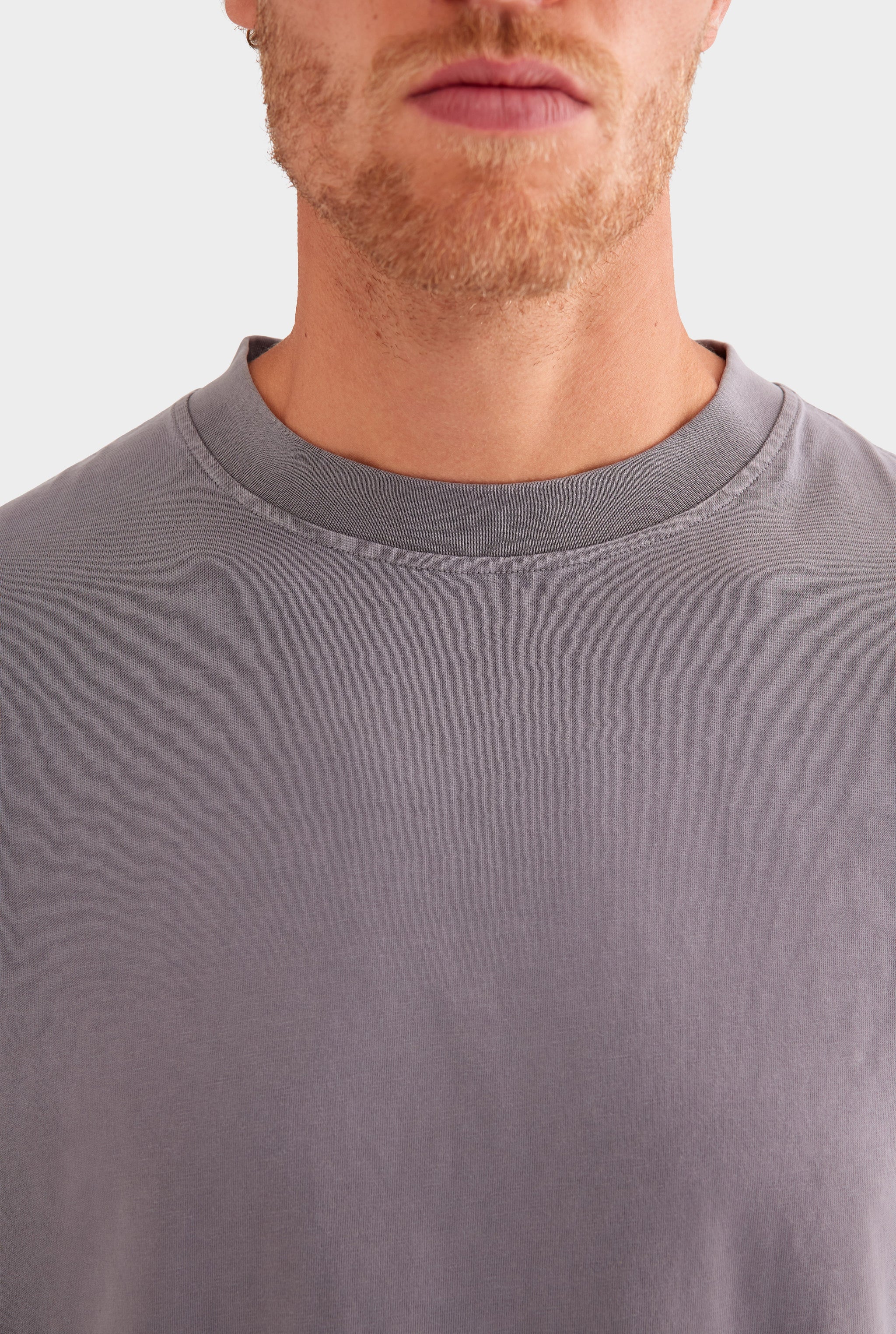 Supersized Cotton T-Shirt - Pigment Dyed Dark Grey