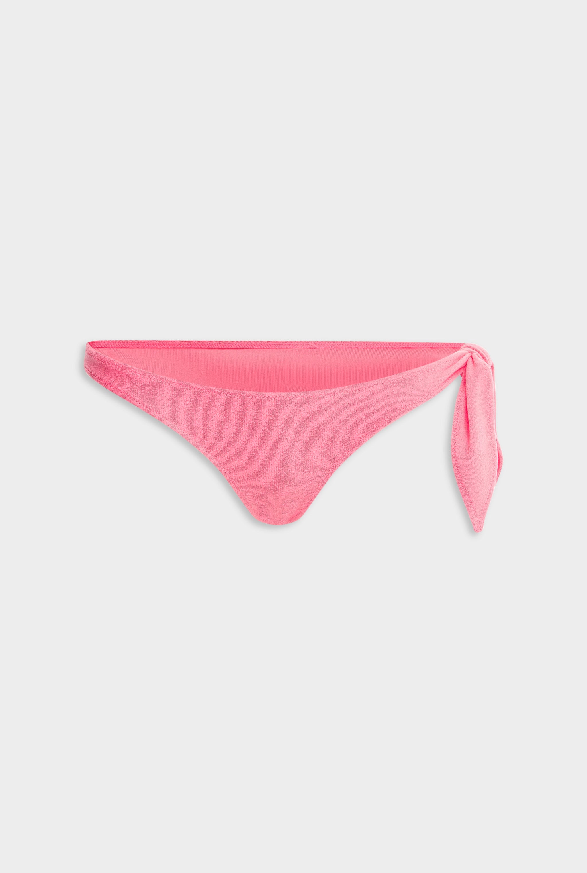 Side Tie Terry Bikini Brief - Hot Pink