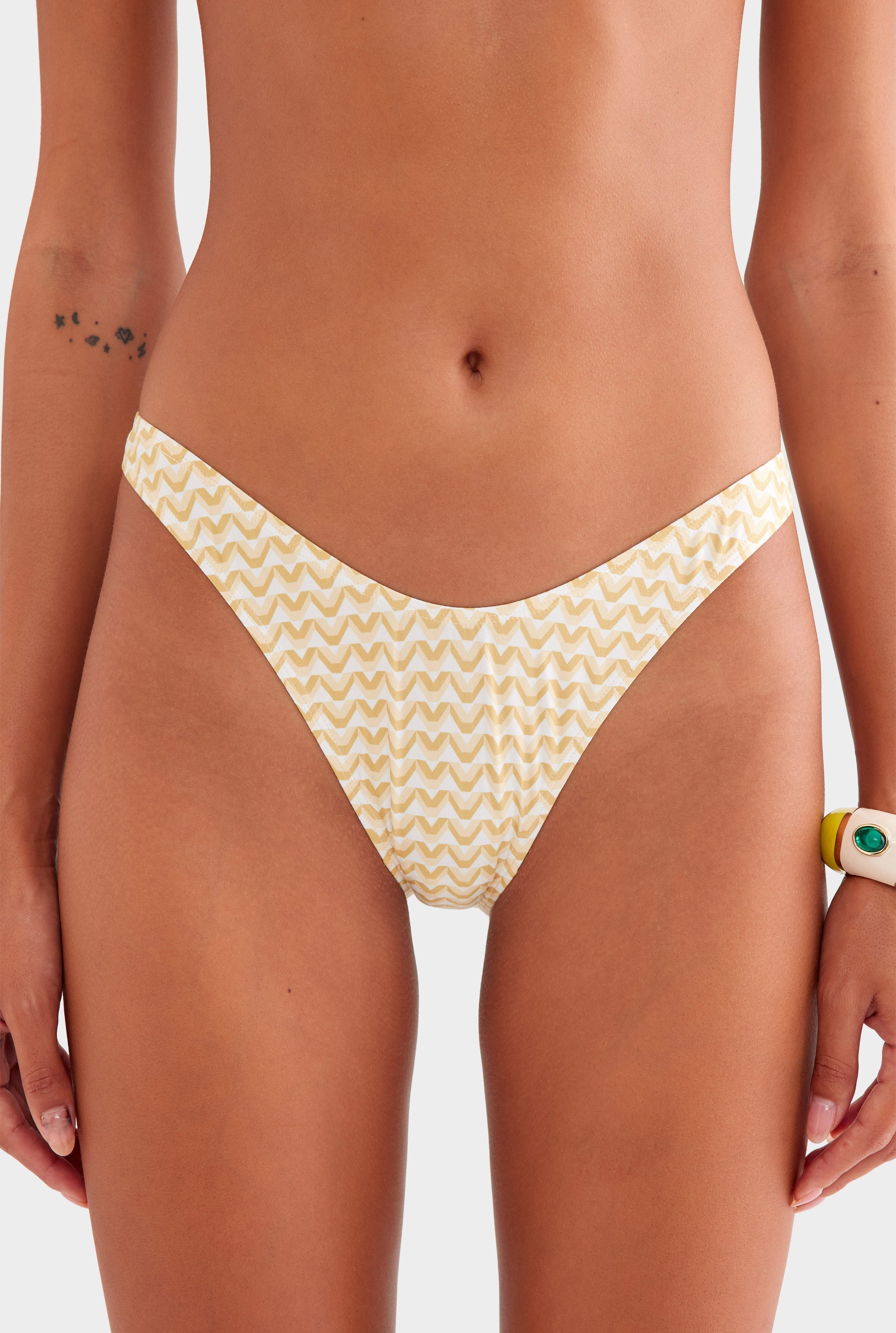 Cheeky Bikini Brief - Pale Yellow/Amber V Monogram
