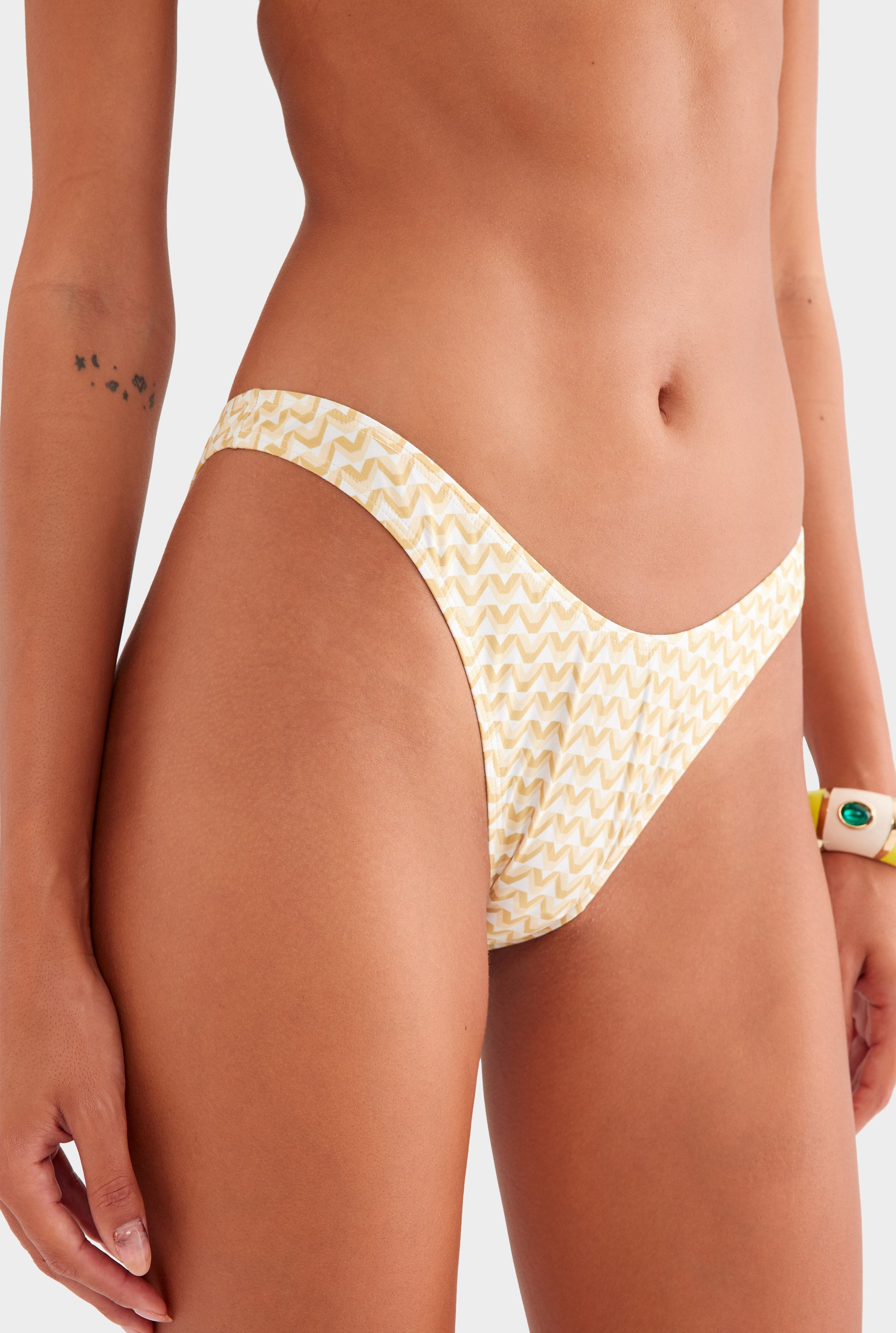 Cheeky Bikini Brief - Pale Yellow/Amber V Monogram