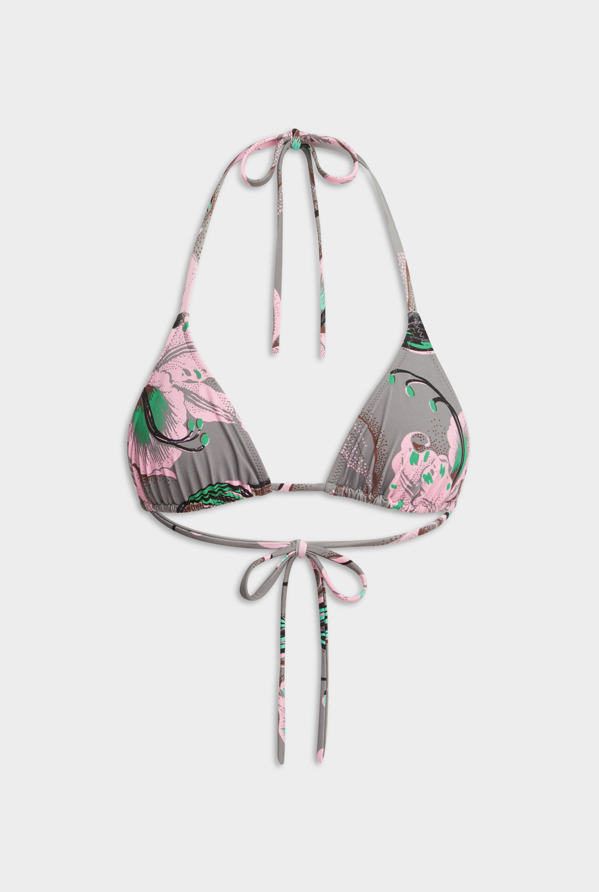 Triangle Bikini - Grey/Pink Lily