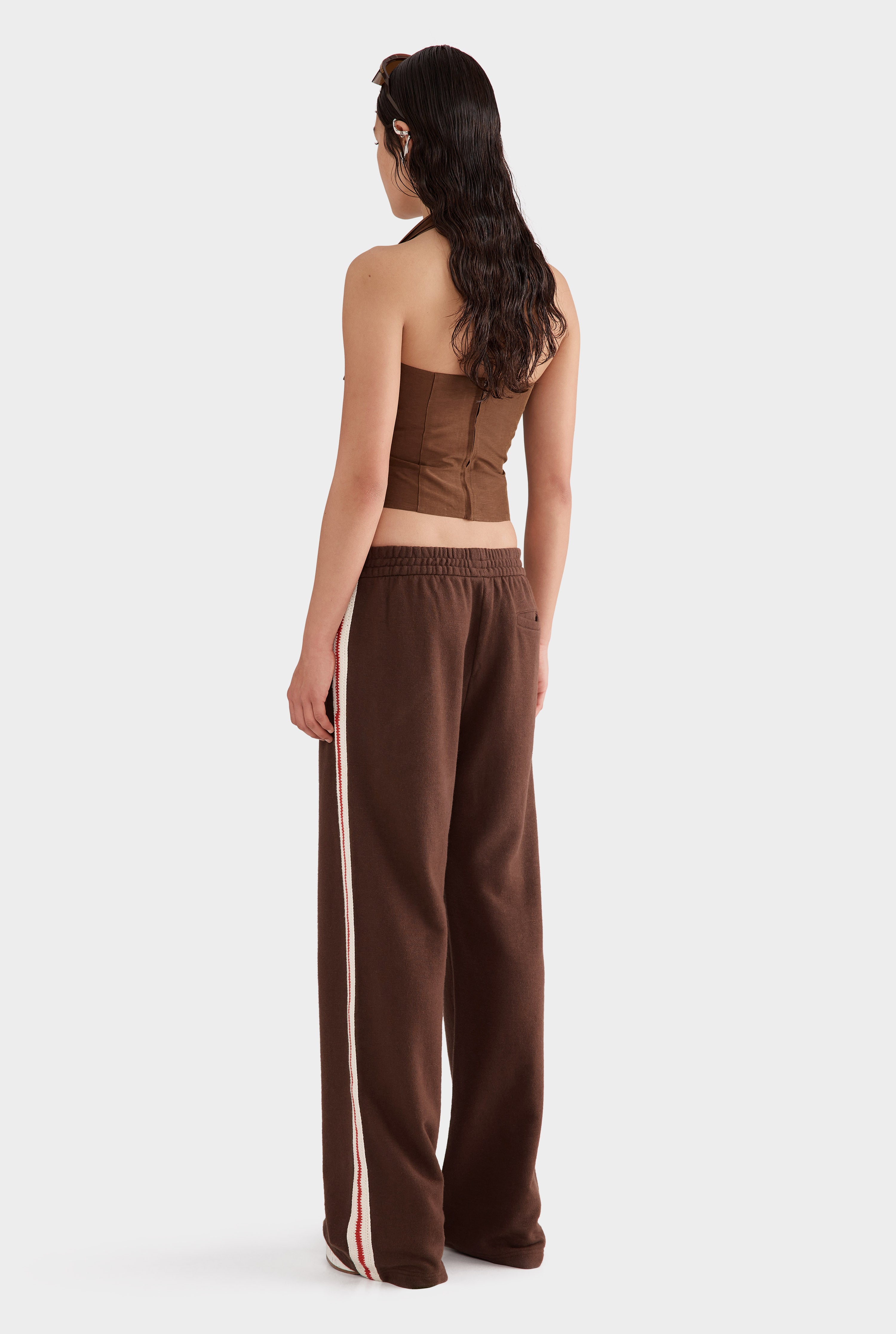 Silk Linen Halter Top - Cocoa