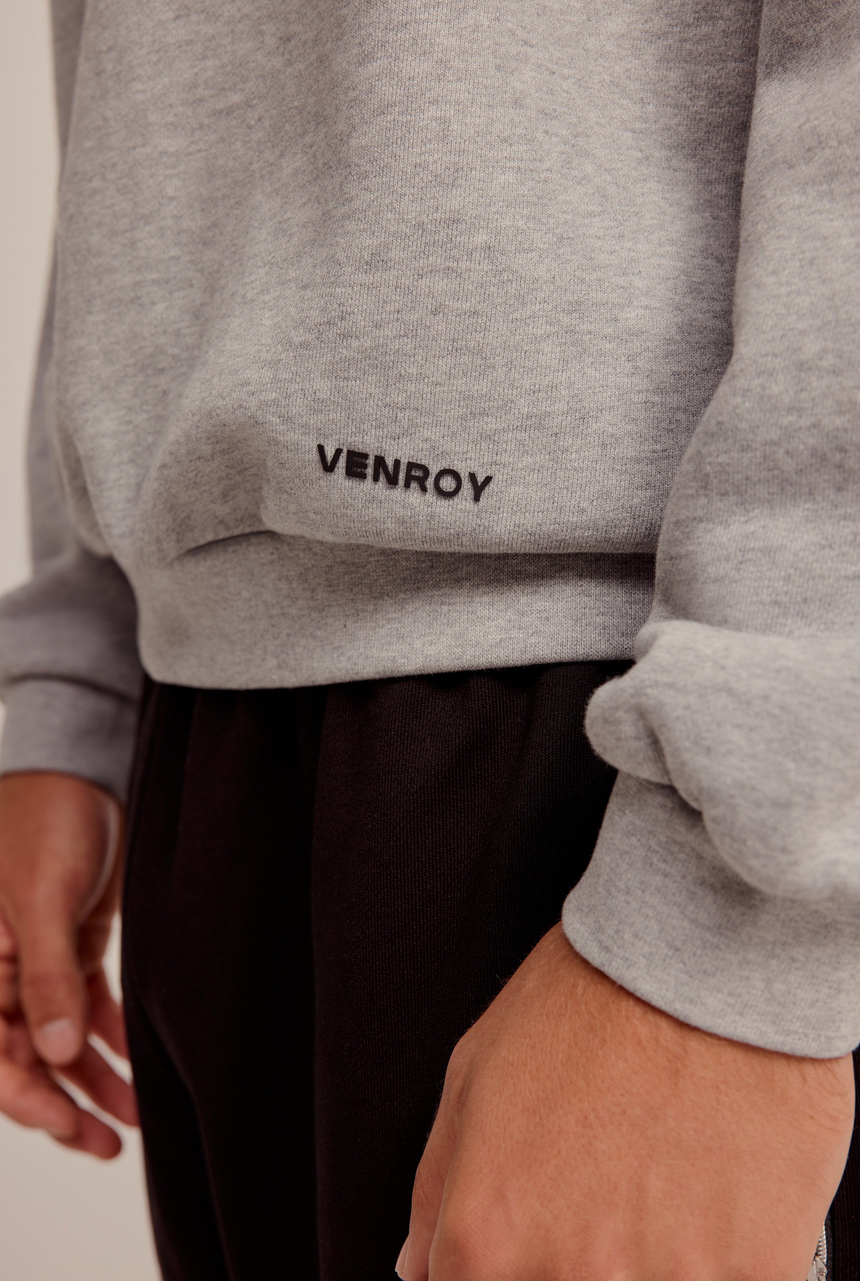 Heavyweight Track Sweater - Grey Marl