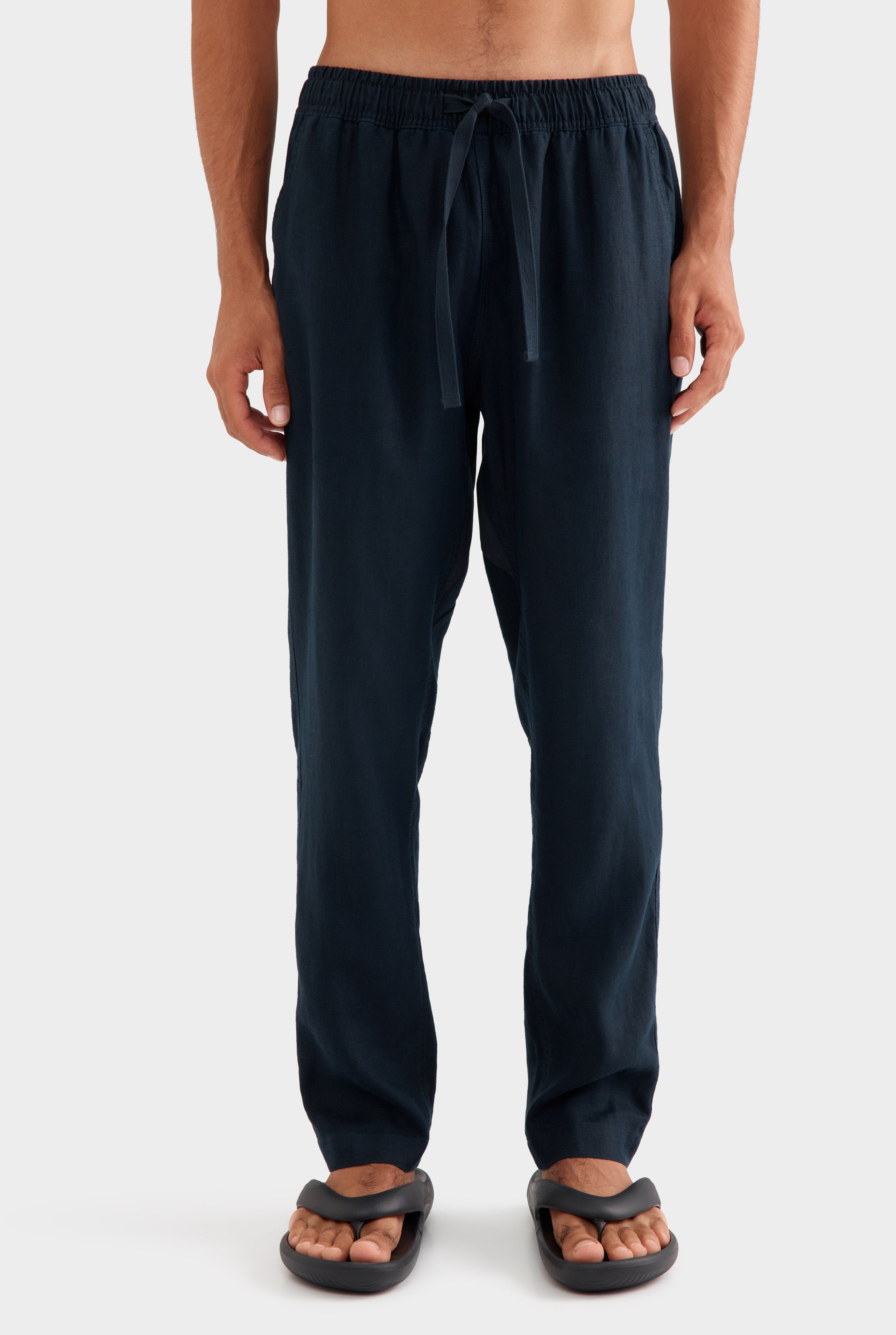 Linen Lounge Pant - Navy