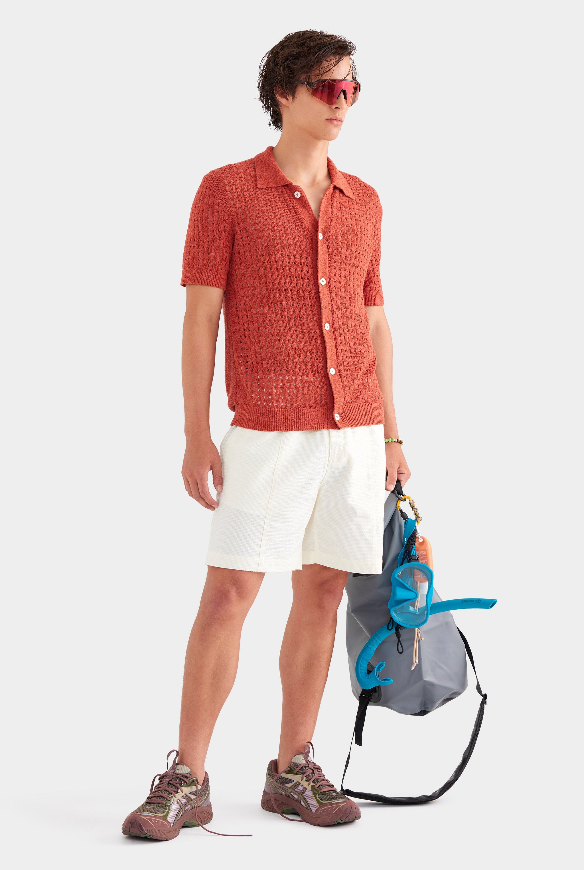 Textured Seam Detail Short - Cream