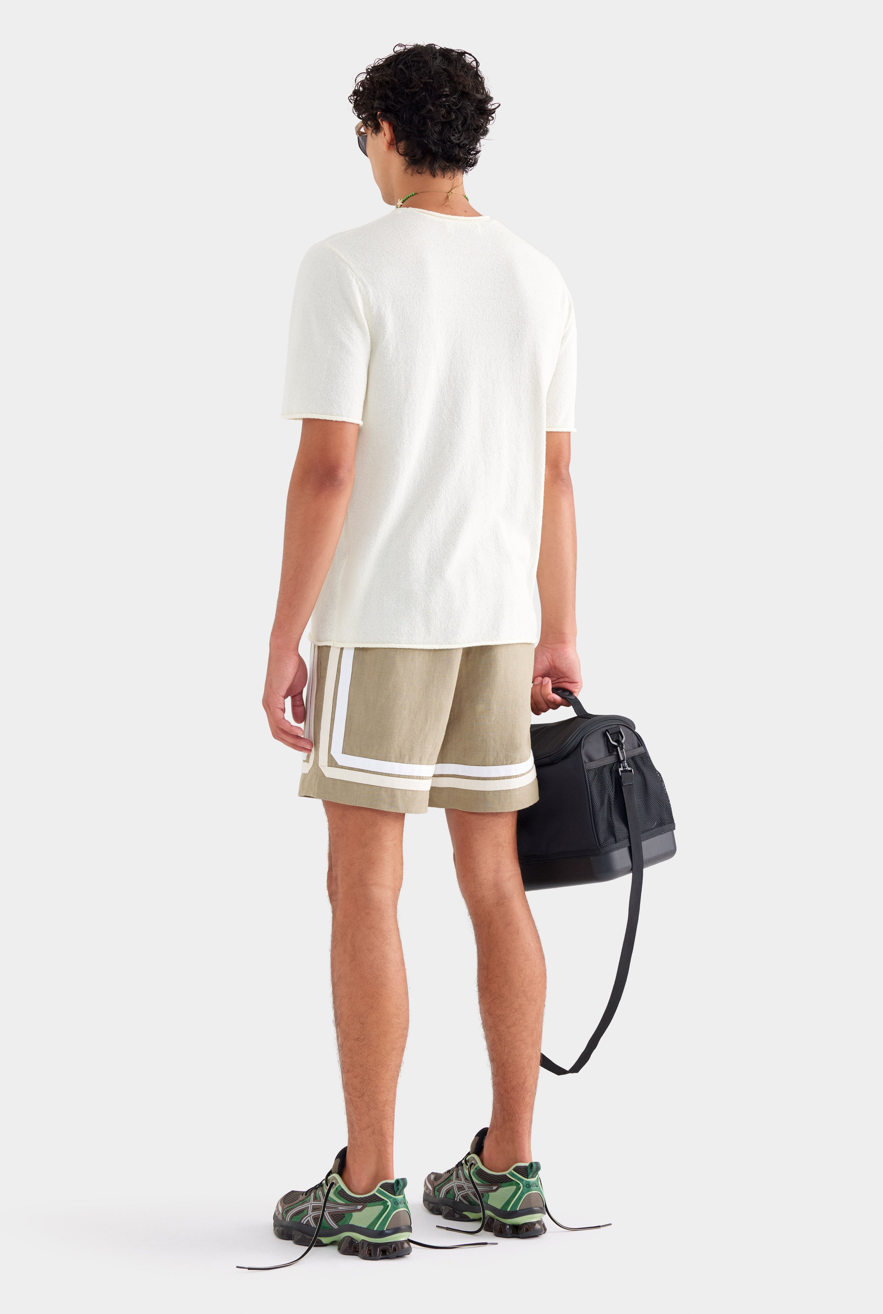 Crochet Border Lounge Short - Latte