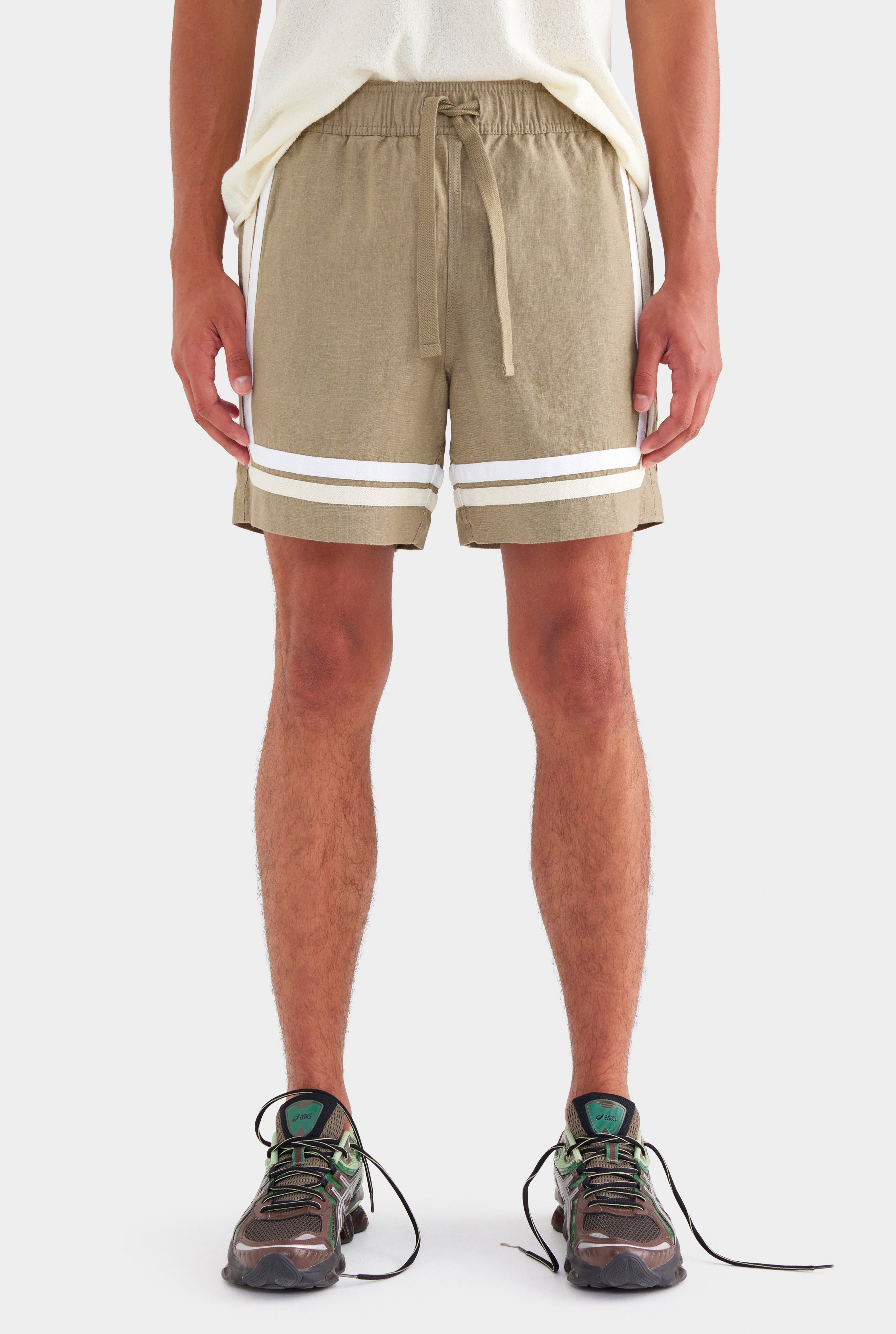 Crochet Border Lounge Short - Latte