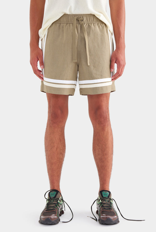 Crochet Border Lounge Short - Latte