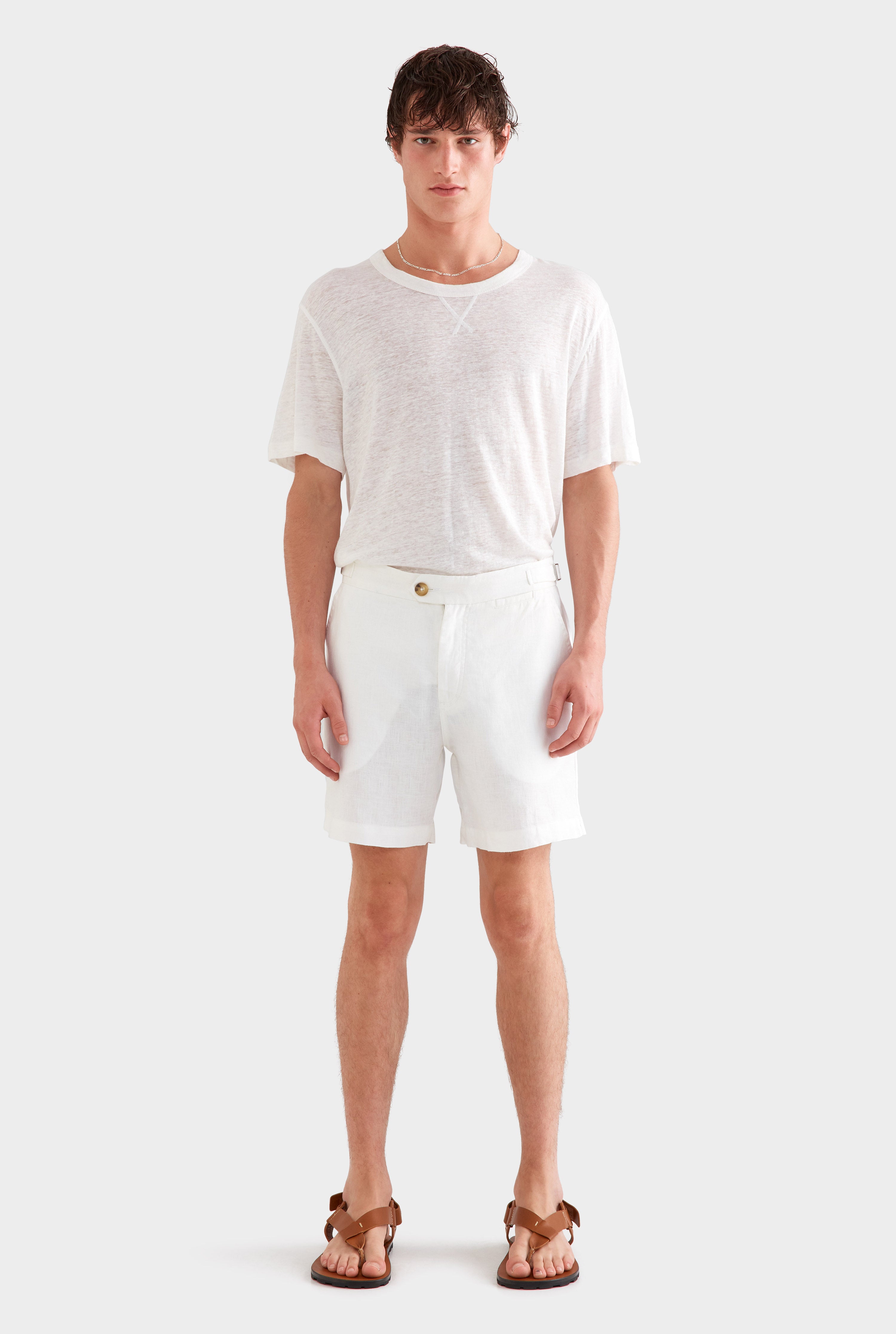 Side Tab Shorts - White