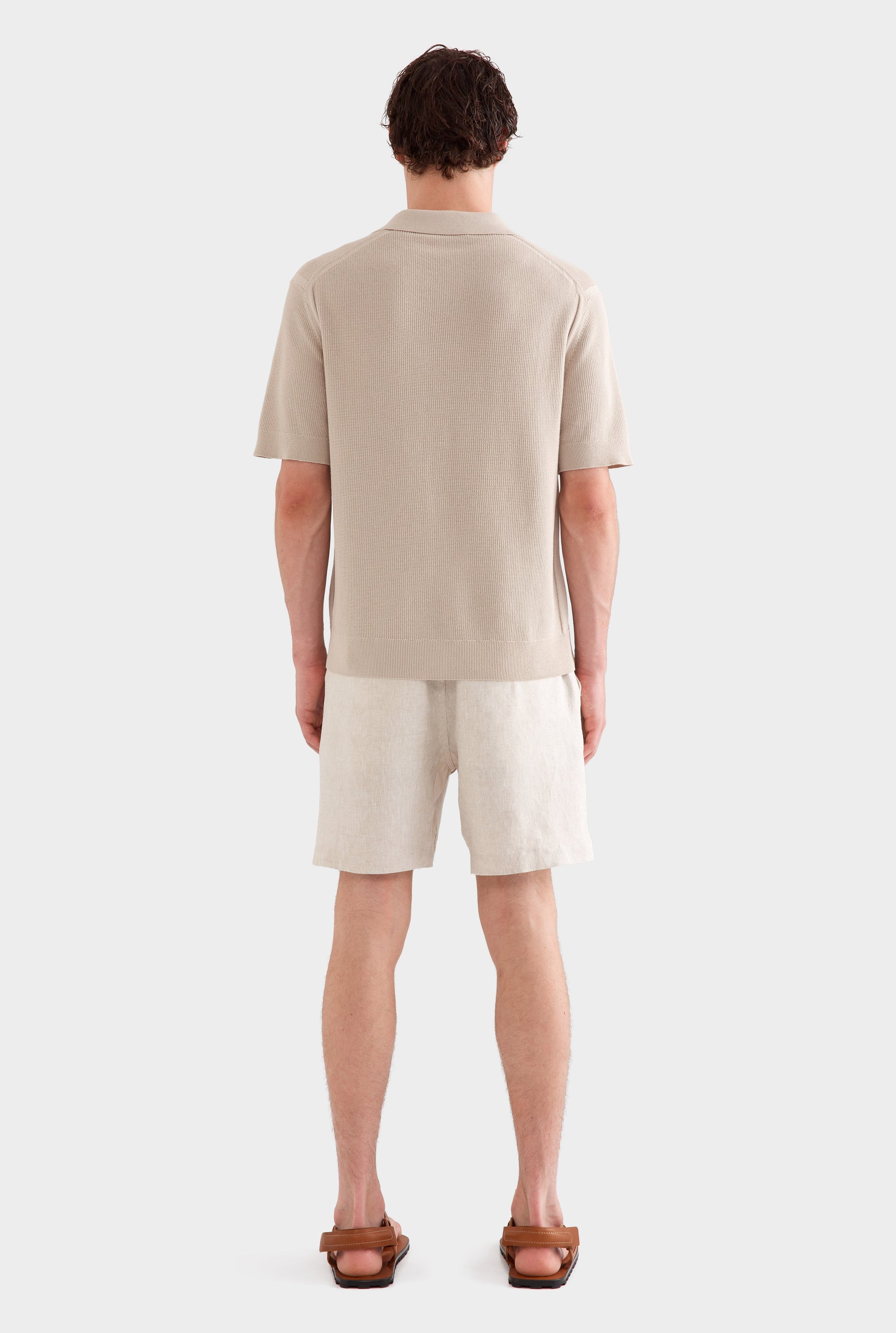 Lightweight Knit Polo - Taupe