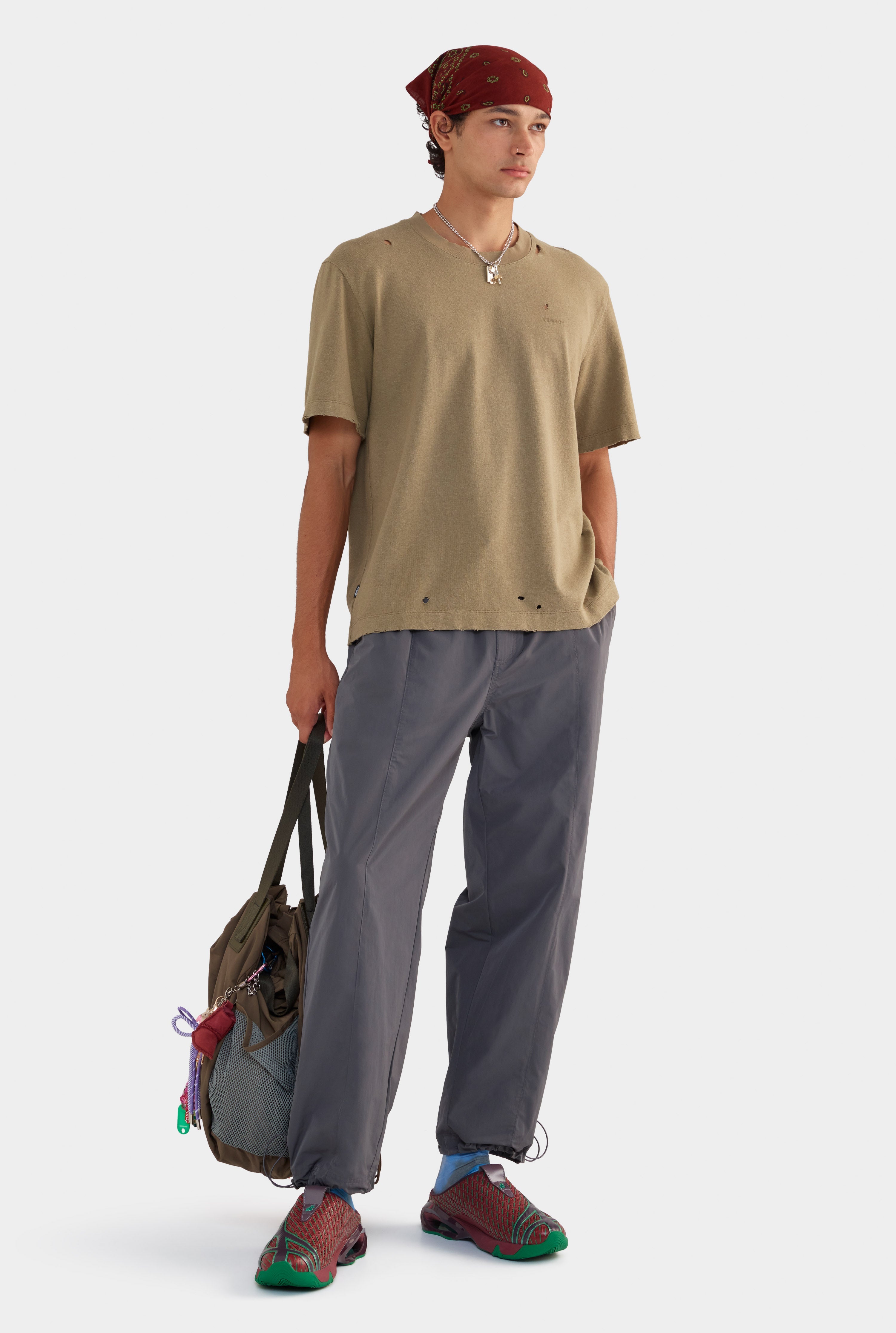 Distressed T-Shirt - Khaki