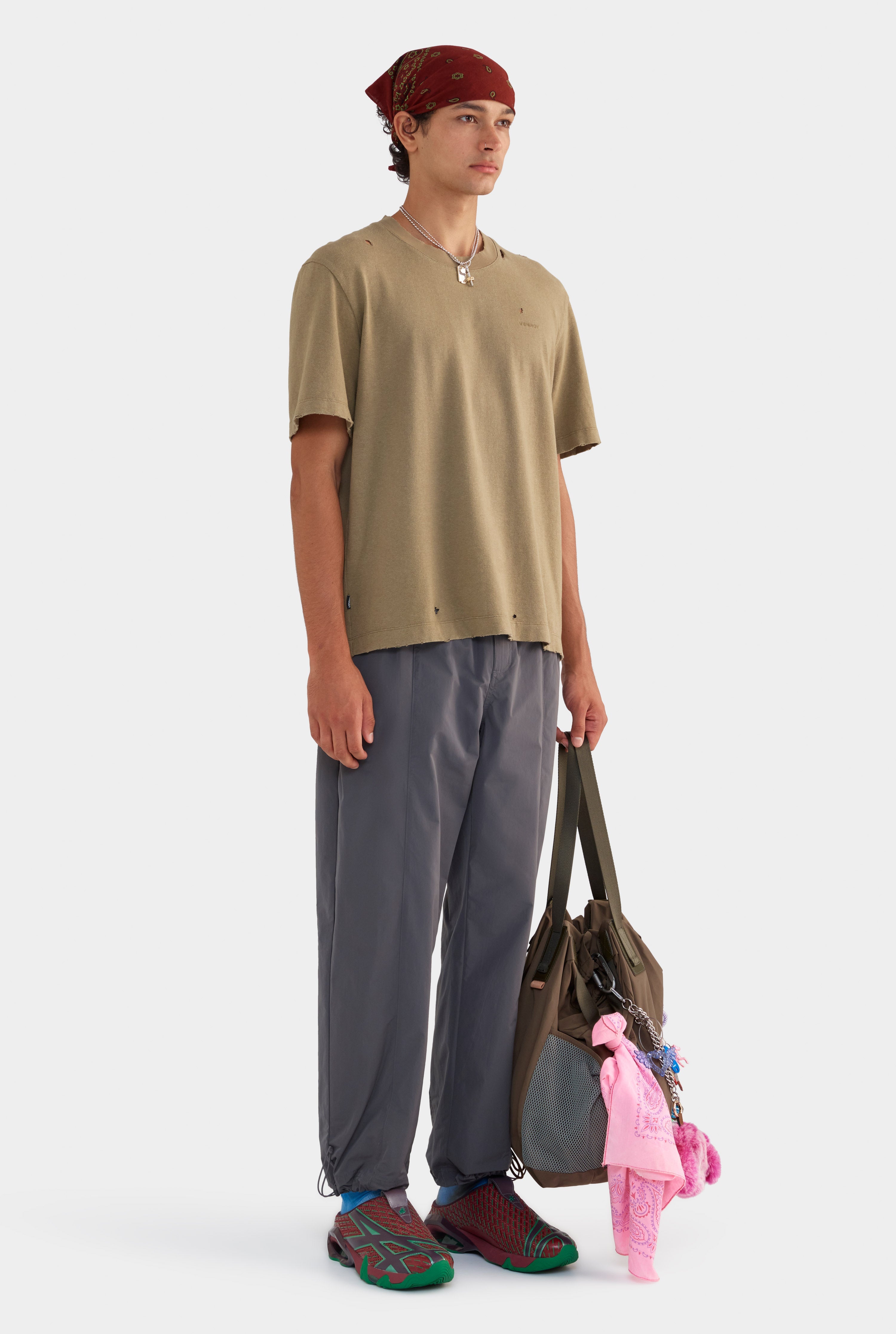 Distressed T-Shirt - Khaki