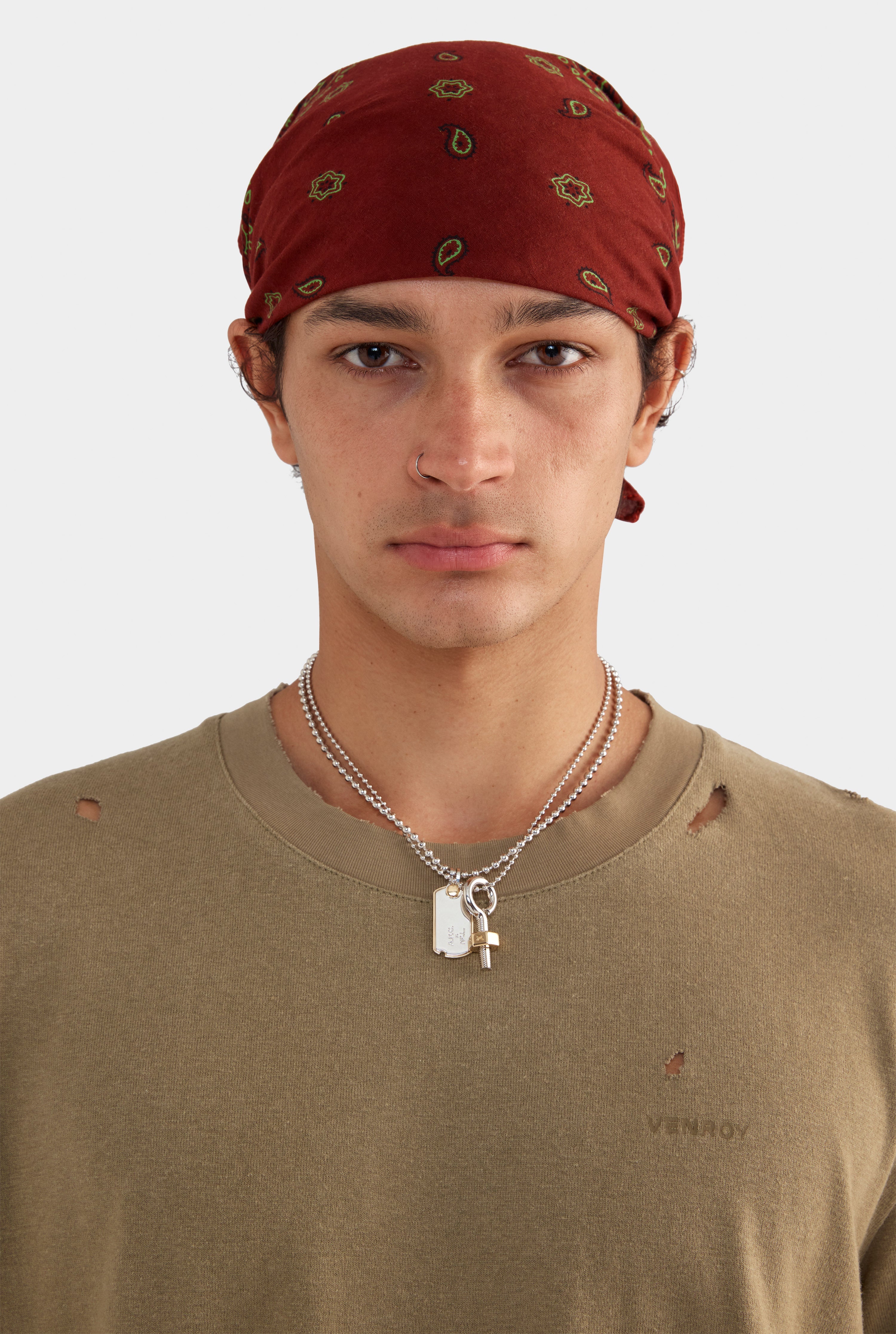 Distressed T-Shirt - Khaki