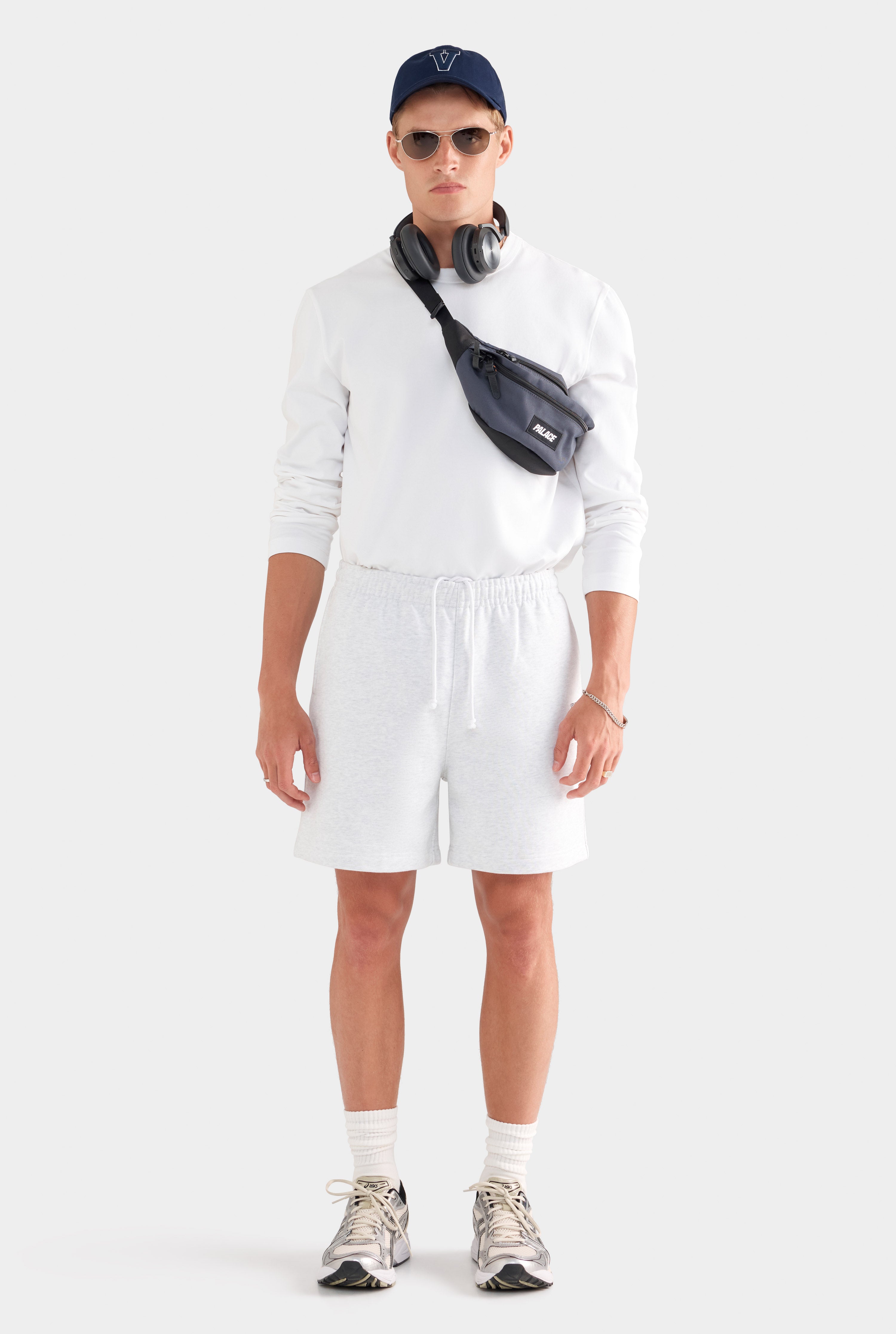 Fleece Track Short - Light Grey Marl