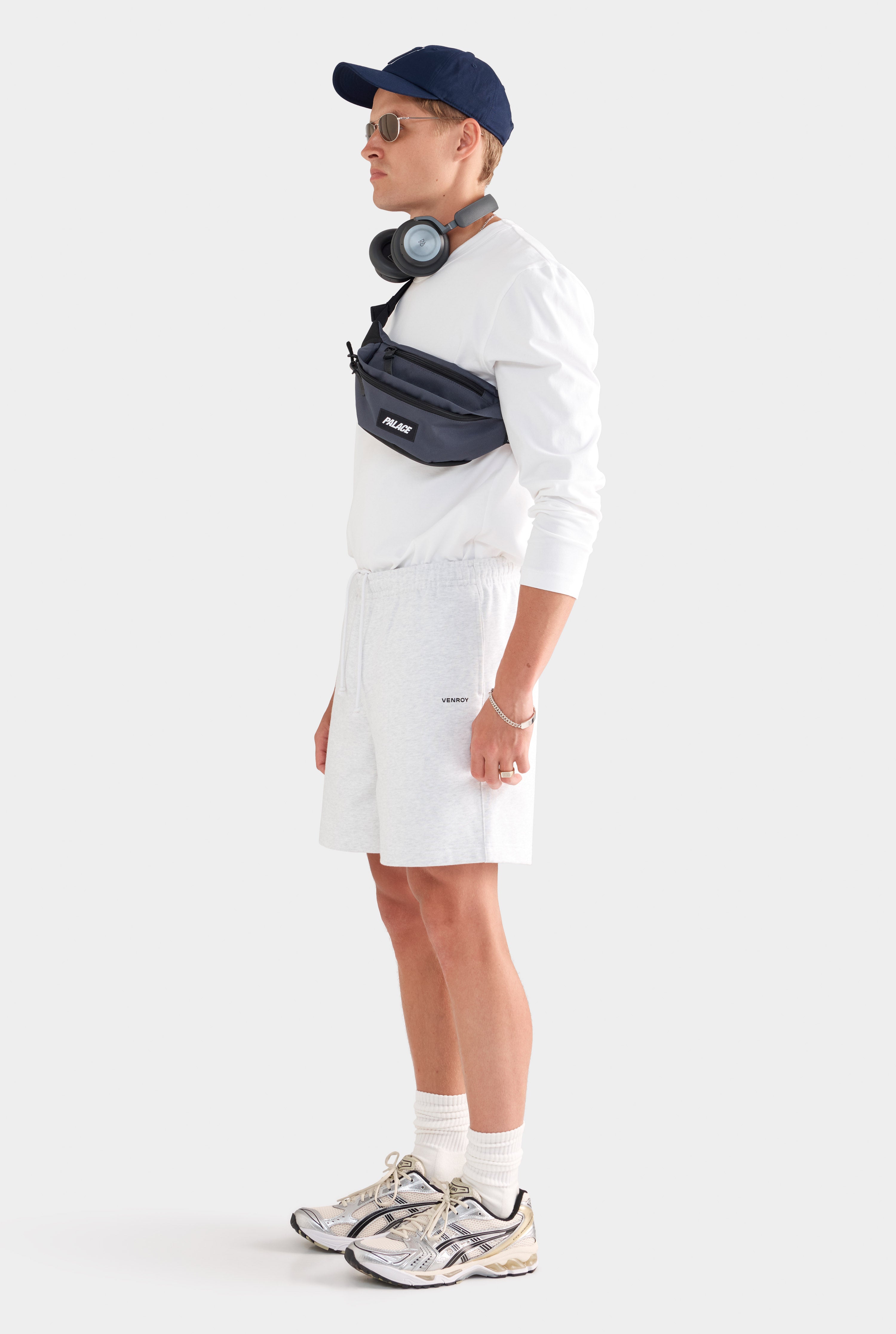 Fleece Track Short - Light Grey Marl