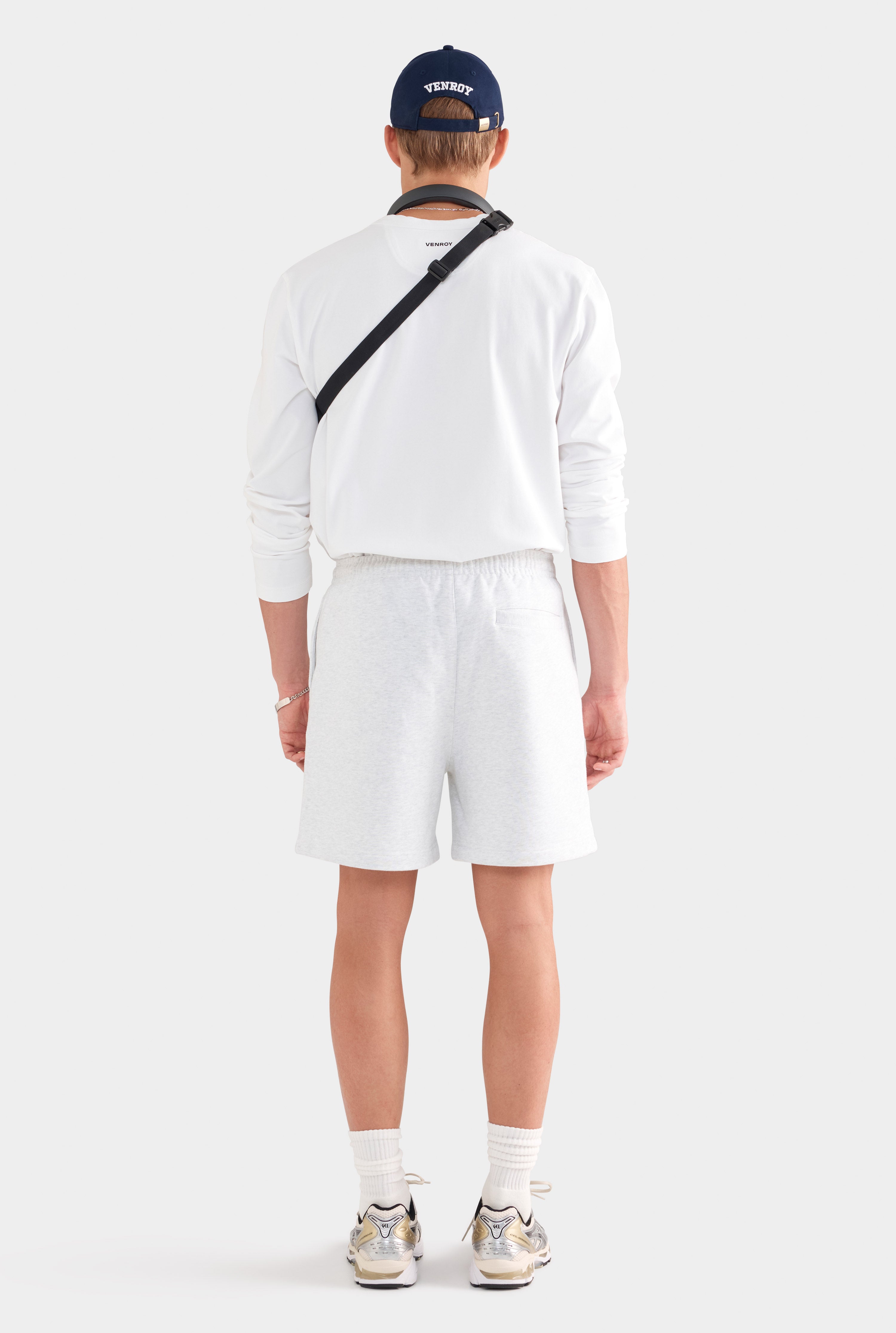 Fleece Track Short - Light Grey Marl
