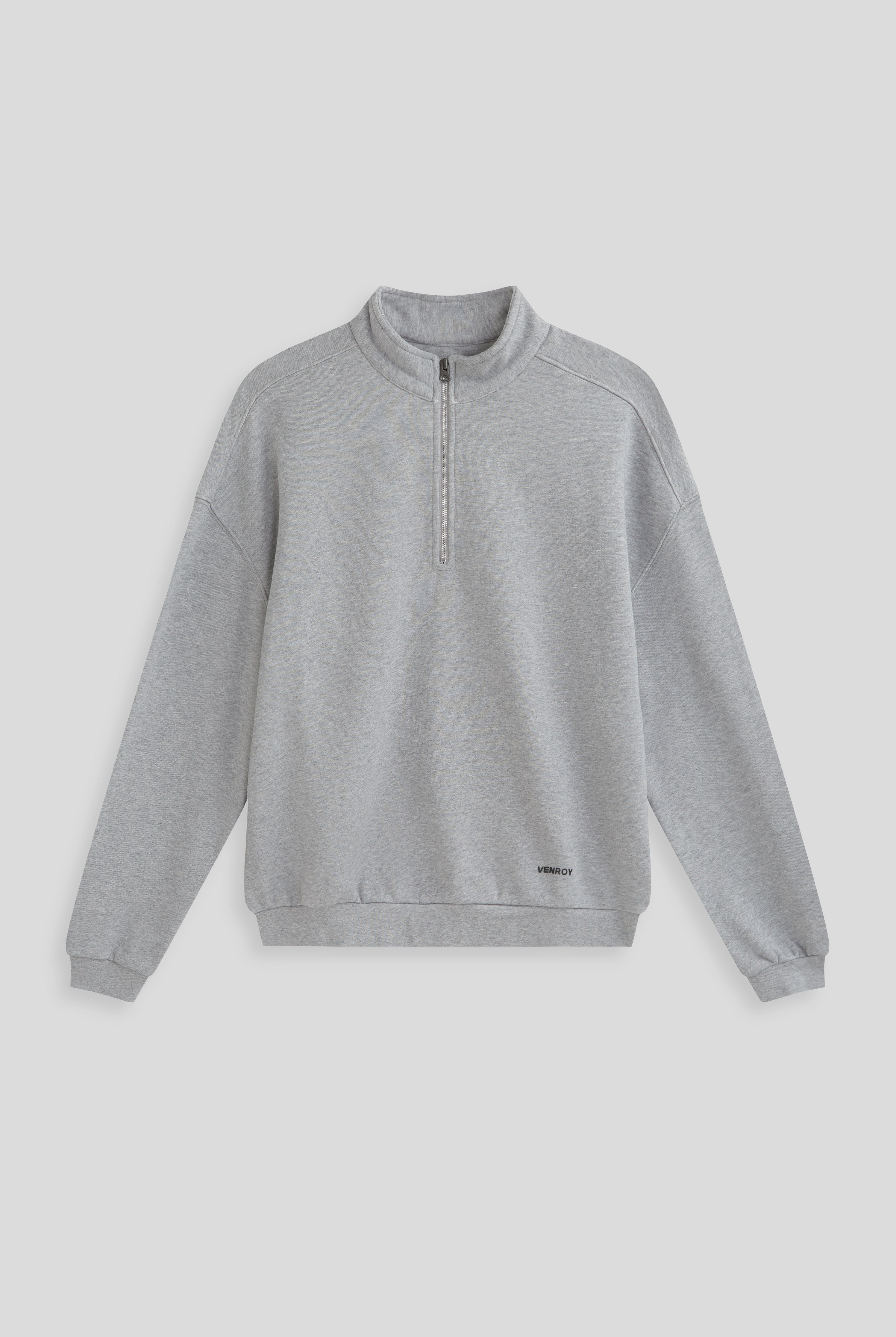Heavyweight Track Sweater - Grey Marl