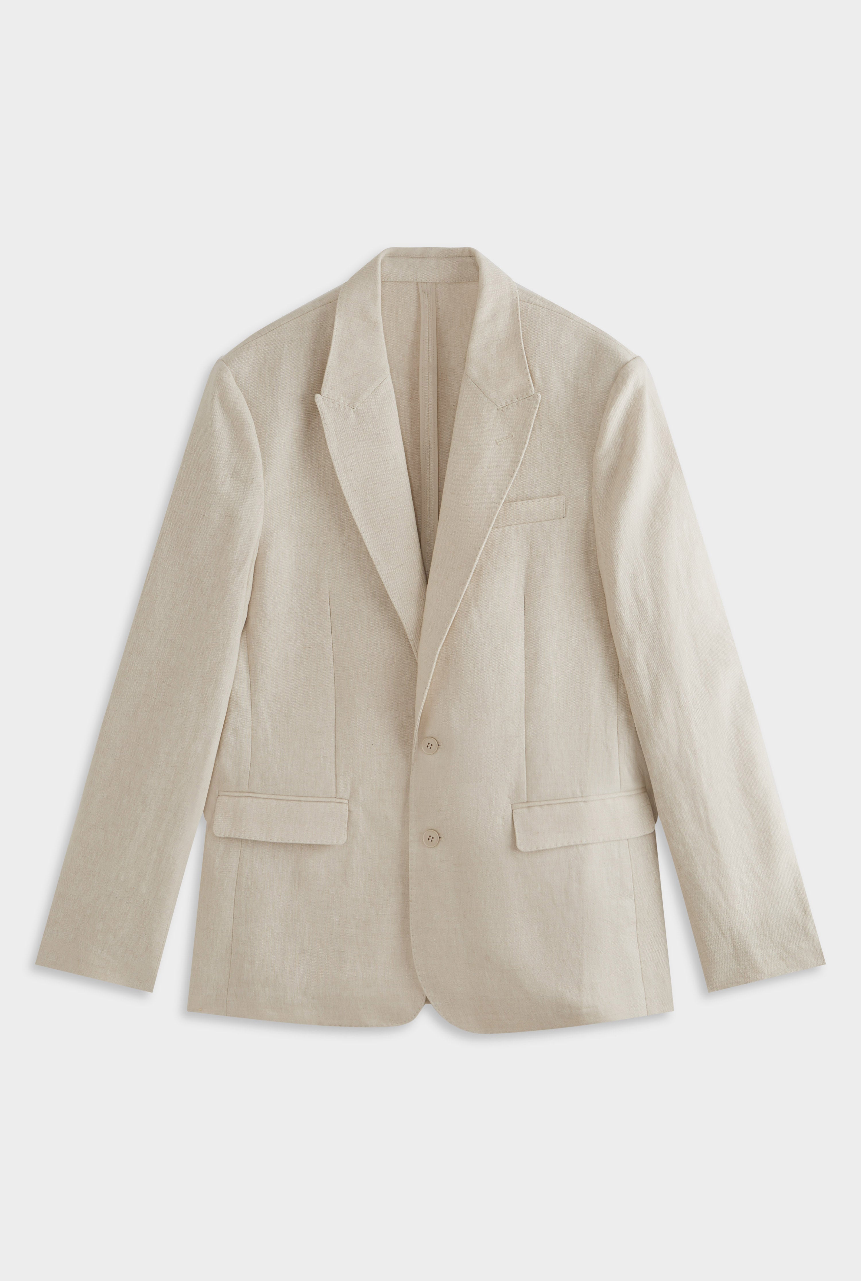 Tailored Linen Suit Jacket - Sand