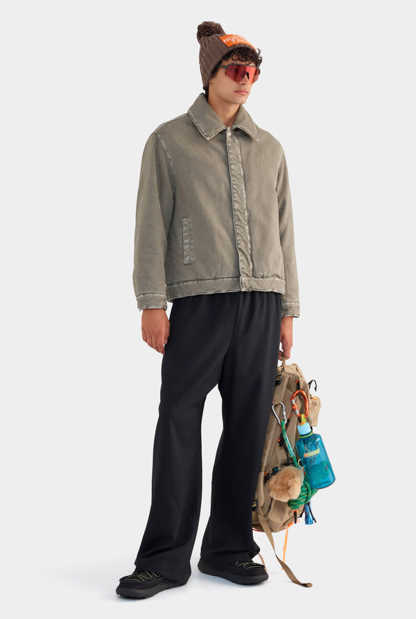 Pigment Dyed Wadded Denim Jacket - Smokey Olive